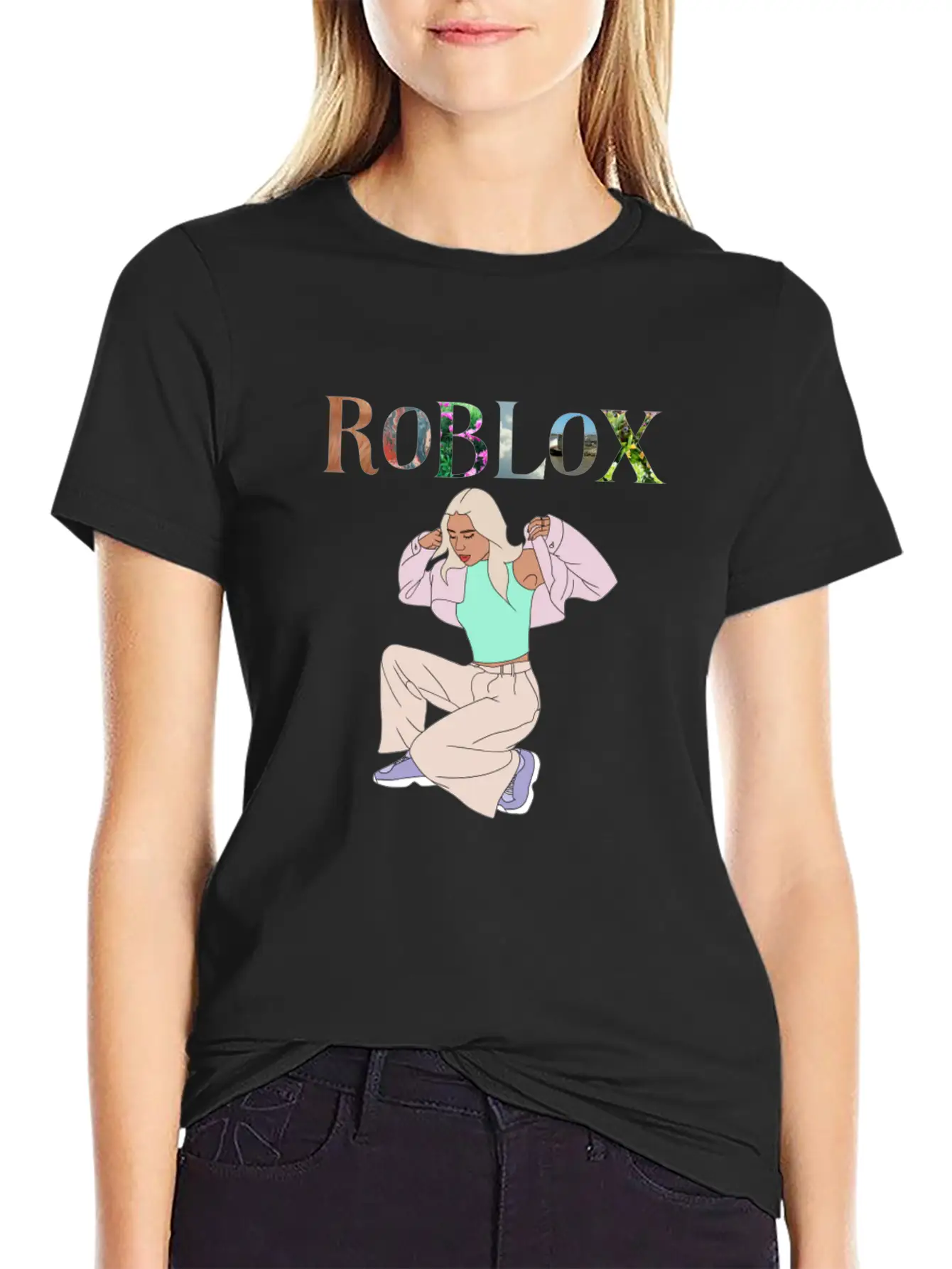 Aesthetic Girl Simple Everyday Graphic Tee – Lightweight Summer Wear