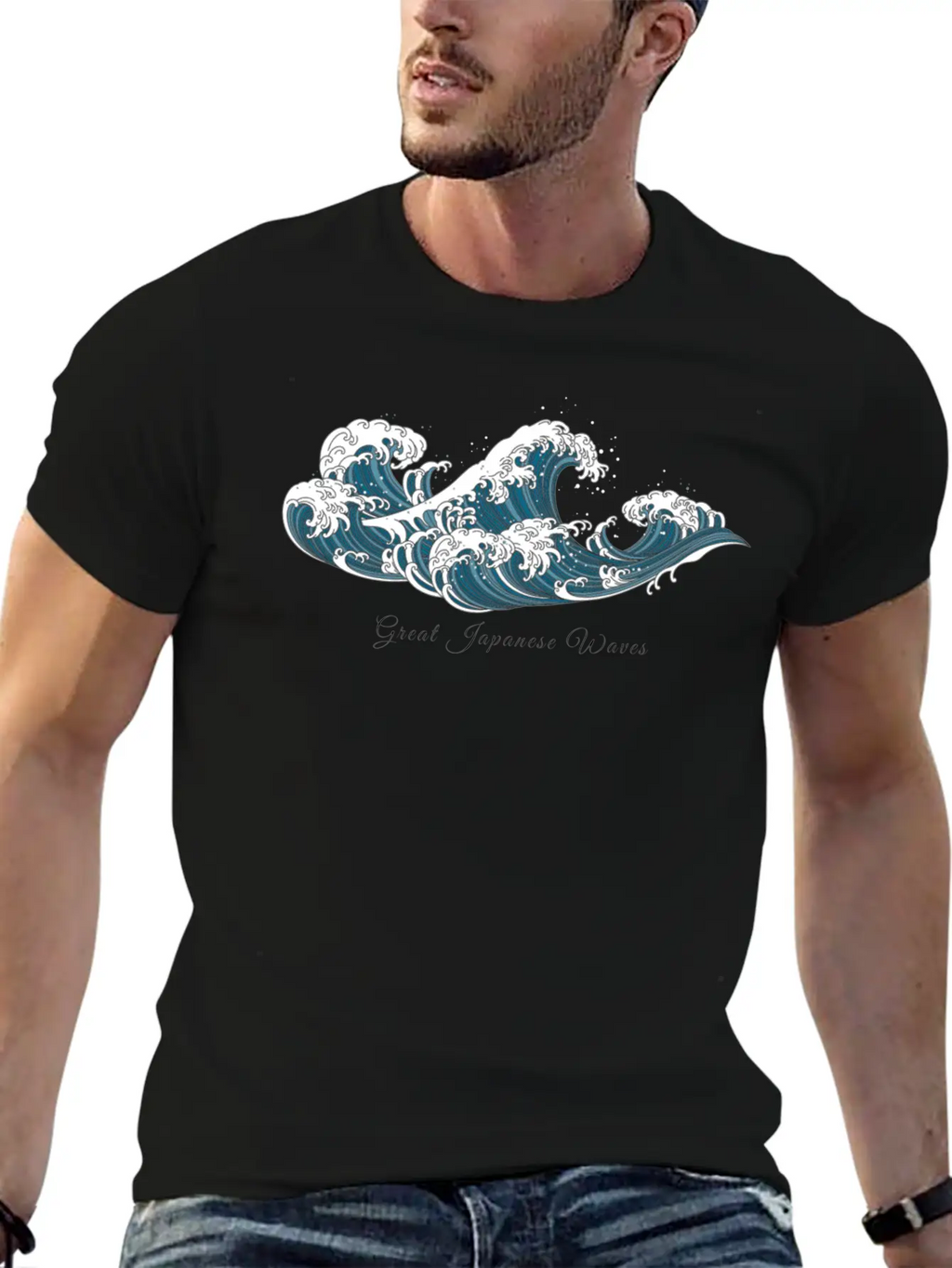 Aesthetic Japanese Waves T Shirt Timeless Short Sleeve Tee – Comfy And Minimalist Design
