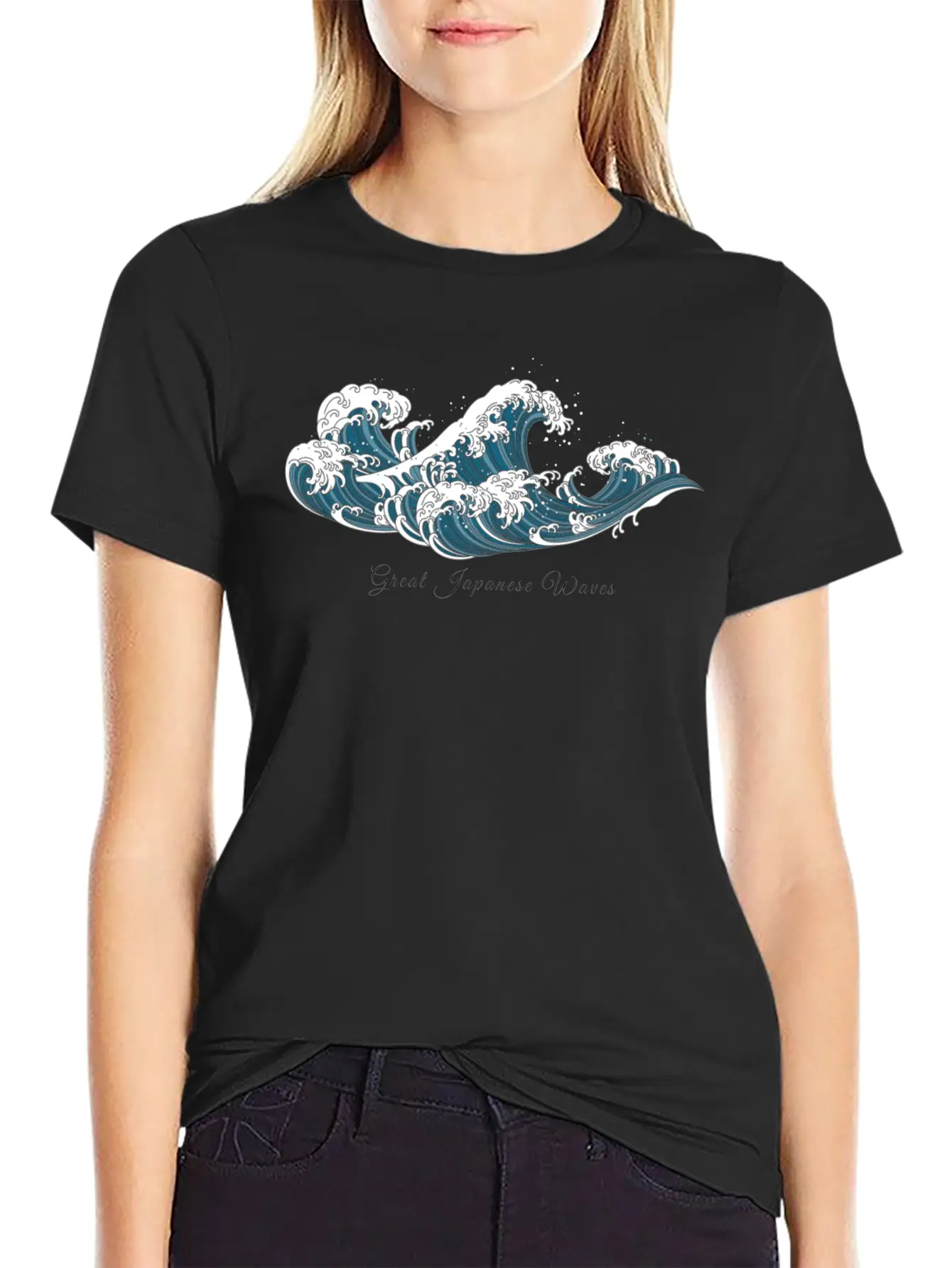 Aesthetic Japanese Waves T Shirt Timeless Short Sleeve Tee – Comfy And Minimalist Design
