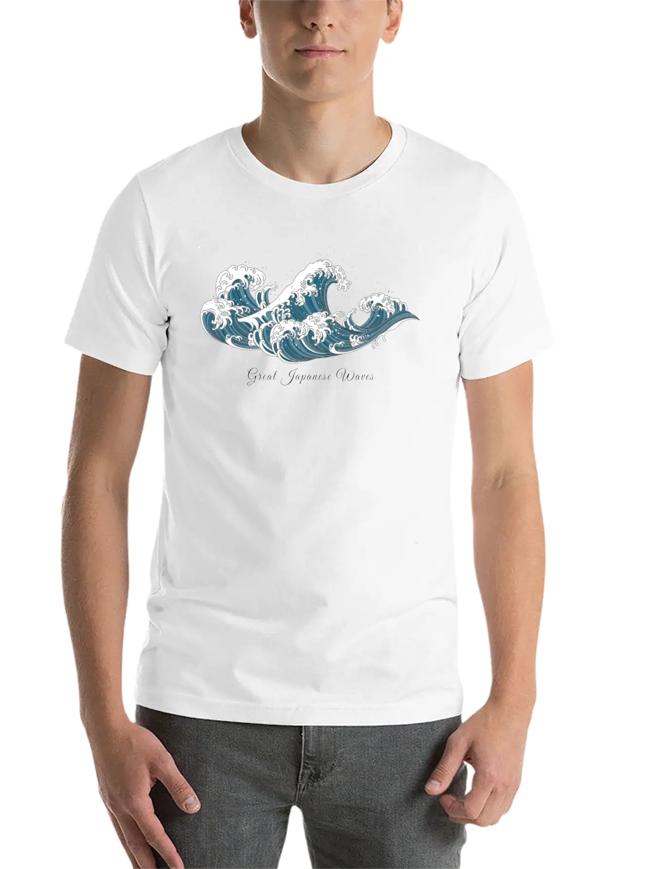 Aesthetic Japanese Waves T Shirt Timeless Short Sleeve Tee – Comfy And Minimalist Design