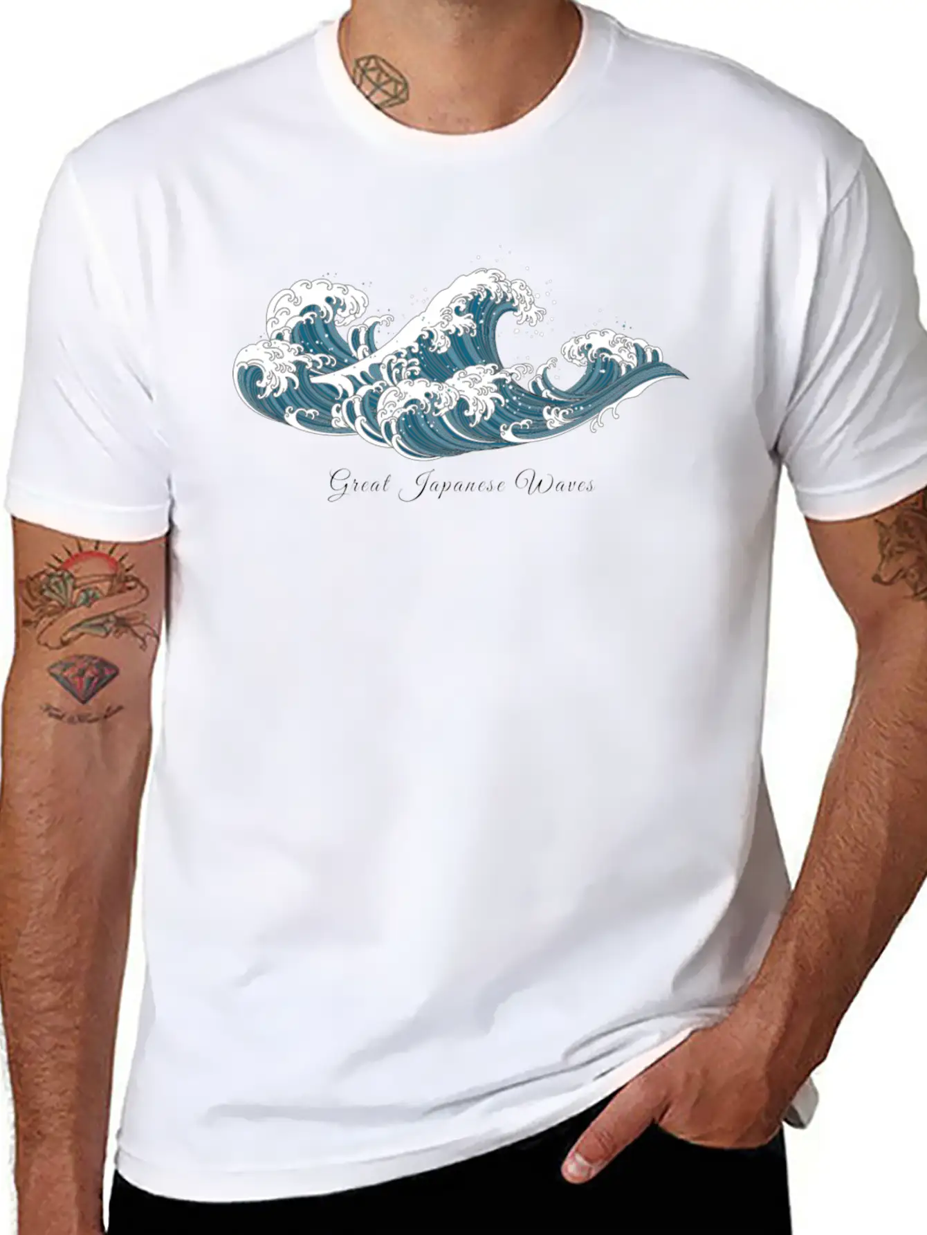 Aesthetic Japanese Waves T Shirt Timeless Short Sleeve Tee – Comfy And Minimalist Design