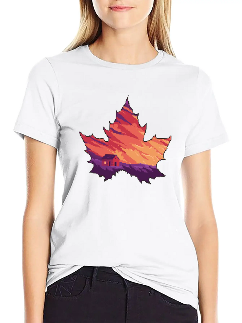 Aesthetic Leaves Classic Crew Neck Graphic Tee – Everyday Minimal Look