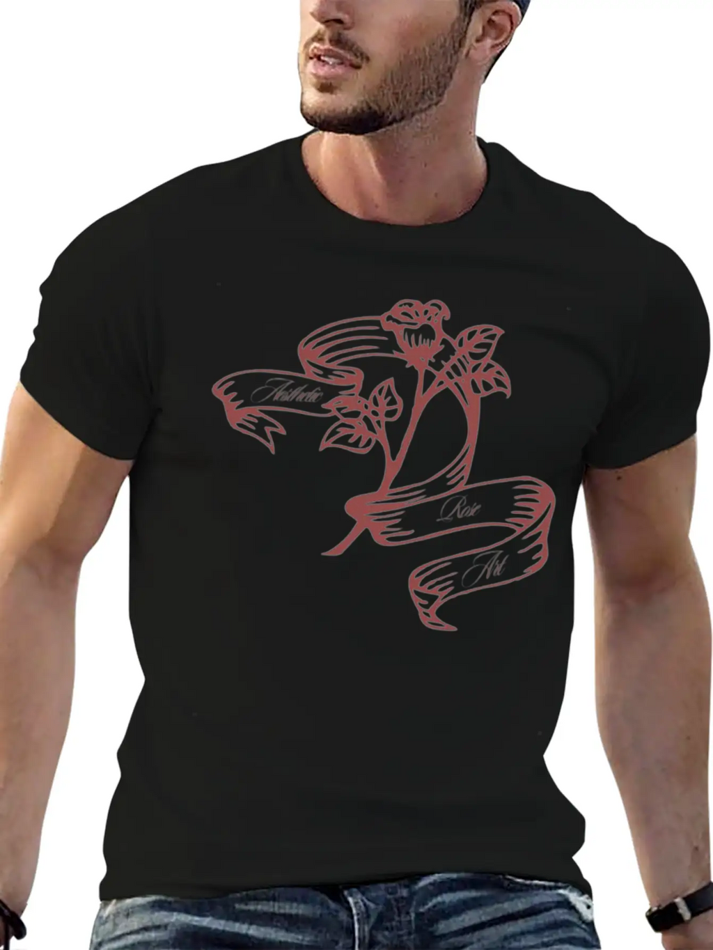 Aesthetic Rose Art. Aesthetics Timeless Short Sleeve Tee – Comfy And Minimalist Design