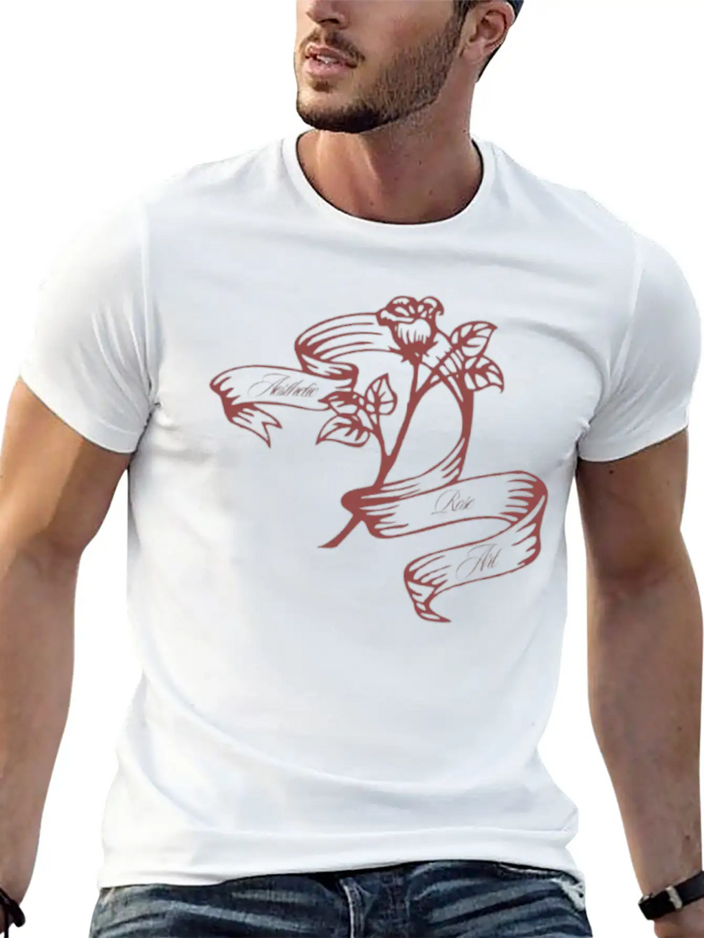 Aesthetic Rose Art. Aesthetics Timeless Short Sleeve Tee – Comfy And Minimalist Design