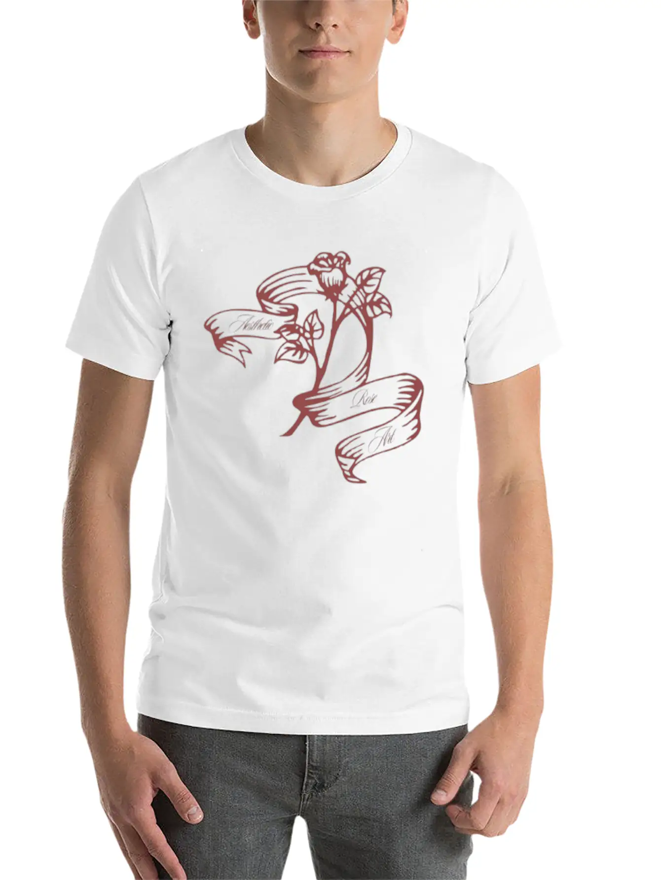 Aesthetic Rose Art. Aesthetics Timeless Short Sleeve Tee – Comfy And Minimalist Design