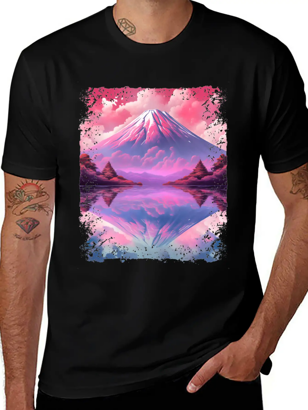 Aesthetic Vaporwave Volcano Japan Sight Mount Fuji Breathable Soft Cotton T-Shirt – Timeless Casual Look