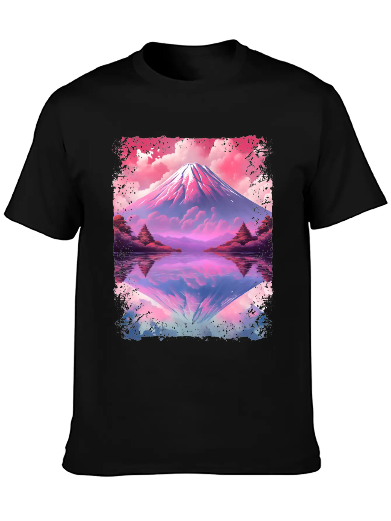 Aesthetic Vaporwave Volcano Japan Sight Mount Fuji Breathable Soft Cotton T-Shirt – Timeless Casual Look