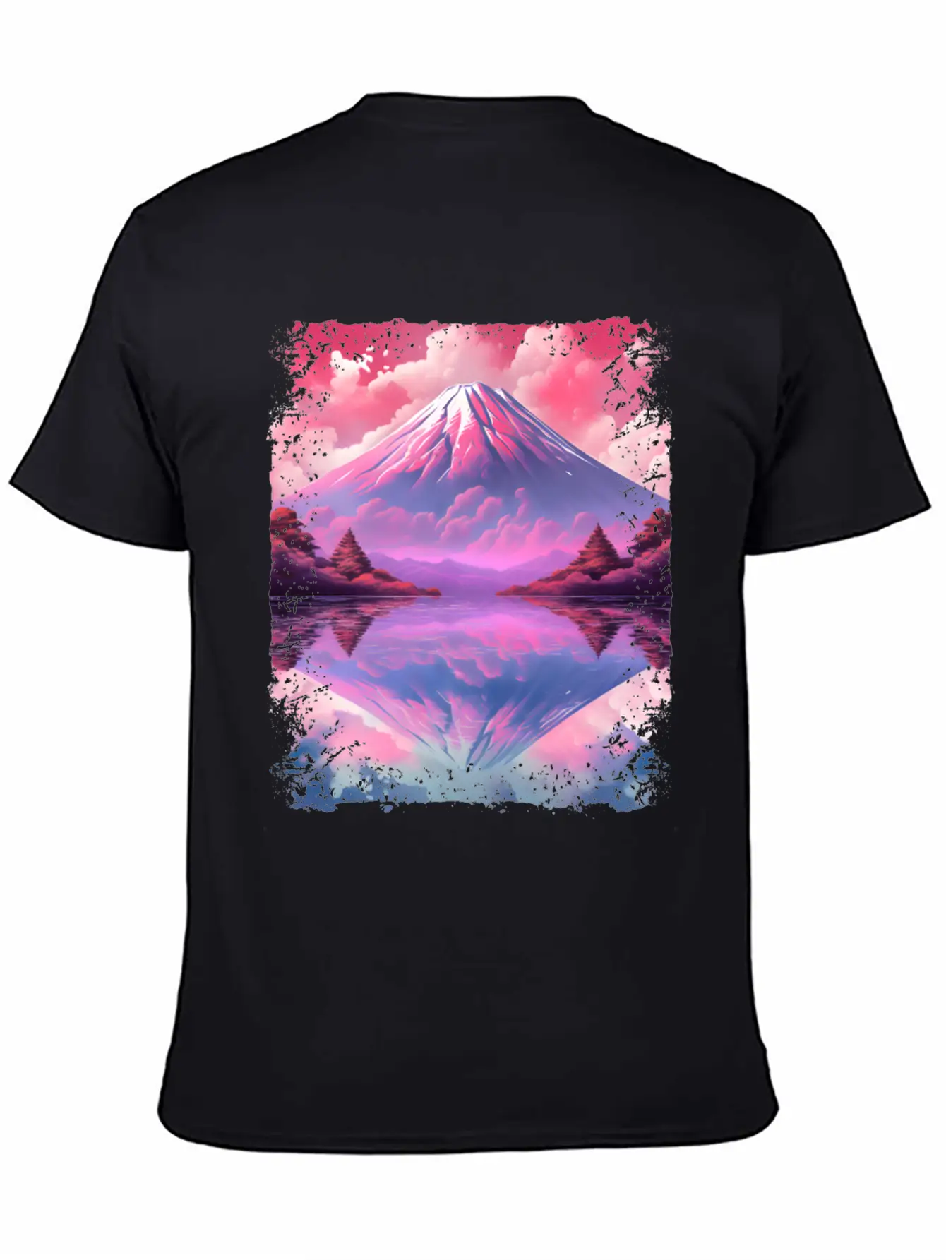 Aesthetic Vaporwave Volcano Japan Sight Mount Fuji Breathable Soft Cotton T-Shirt – Timeless Casual Look