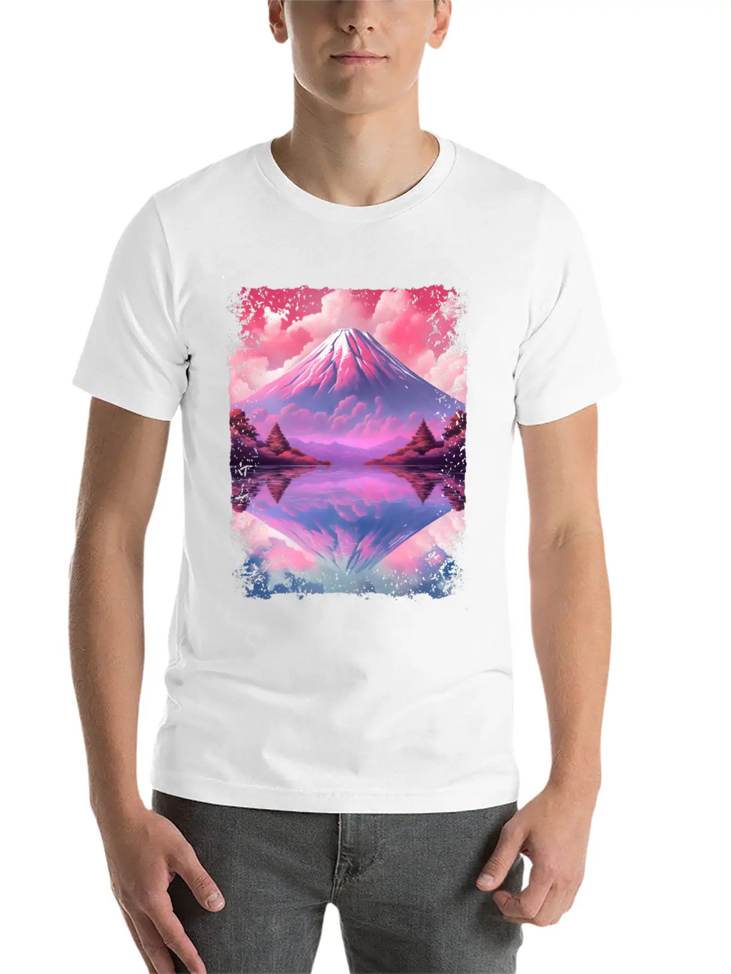 Aesthetic Vaporwave Volcano Japan Sight Mount Fuji Breathable Soft Cotton T-Shirt – Timeless Casual Look