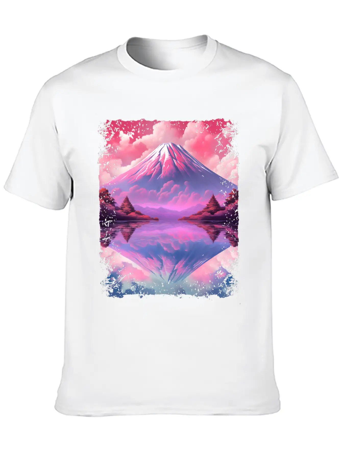 Aesthetic Vaporwave Volcano Japan Sight Mount Fuji Breathable Soft Cotton T-Shirt – Timeless Casual Look