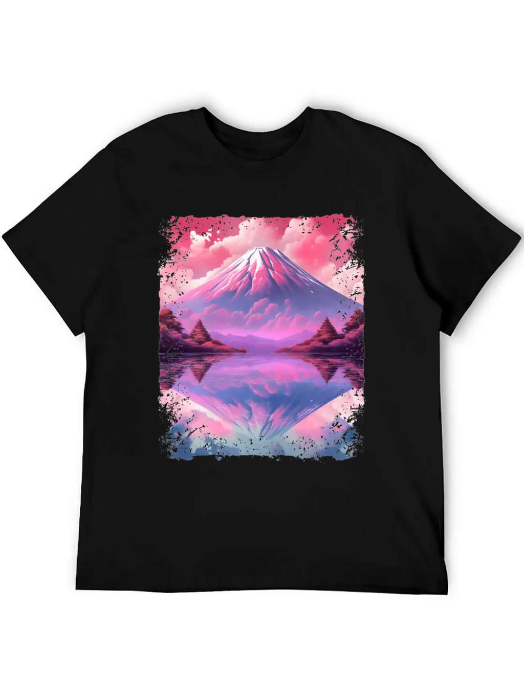 Aesthetic Vaporwave Volcano Japan Sight Mount Fuji Breathable Soft Cotton T-Shirt – Timeless Casual Look