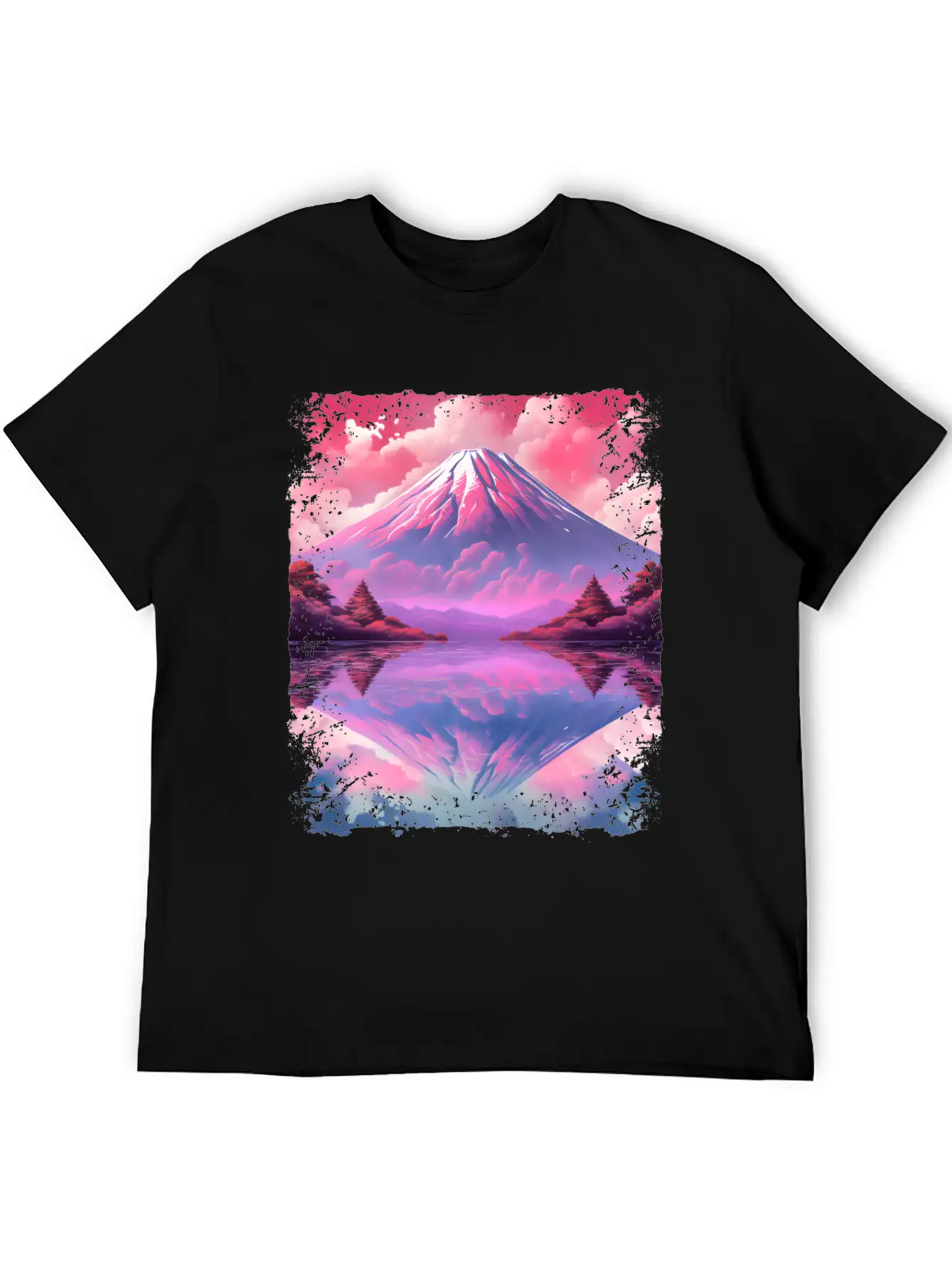 Aesthetic Vaporwave Volcano Japan Sight Mount Fuji Breathable Soft Cotton T-Shirt – Timeless Casual Look