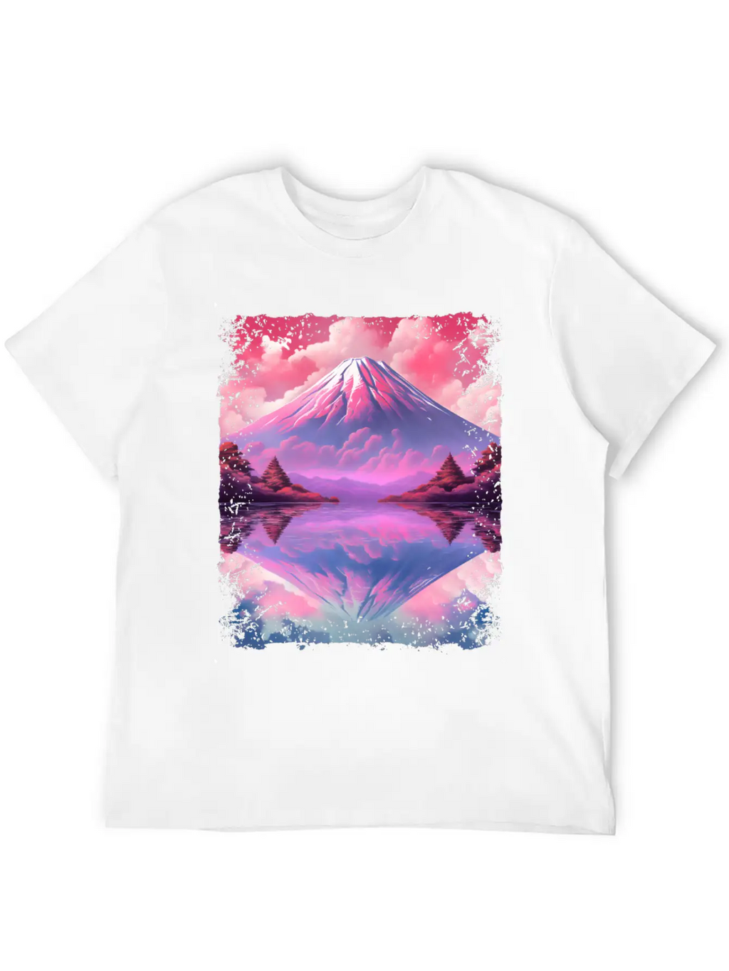 Aesthetic Vaporwave Volcano Japan Sight Mount Fuji Breathable Soft Cotton T-Shirt – Timeless Casual Look