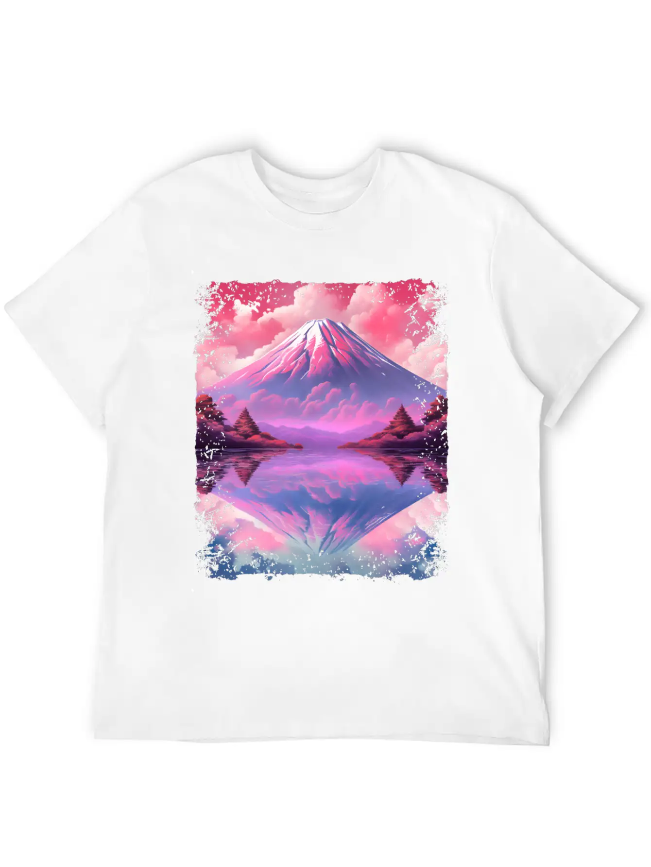 Aesthetic Vaporwave Volcano Japan Sight Mount Fuji Breathable Soft Cotton T-Shirt – Timeless Casual Look