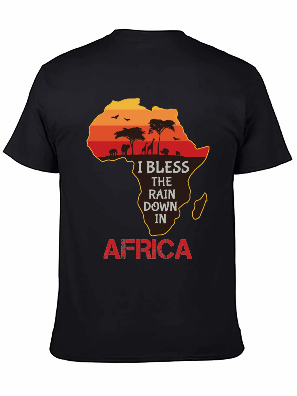 Africa I Bless The Rain Down In Classic Crew Neck Graphic Tee – Everyday Minimal Look