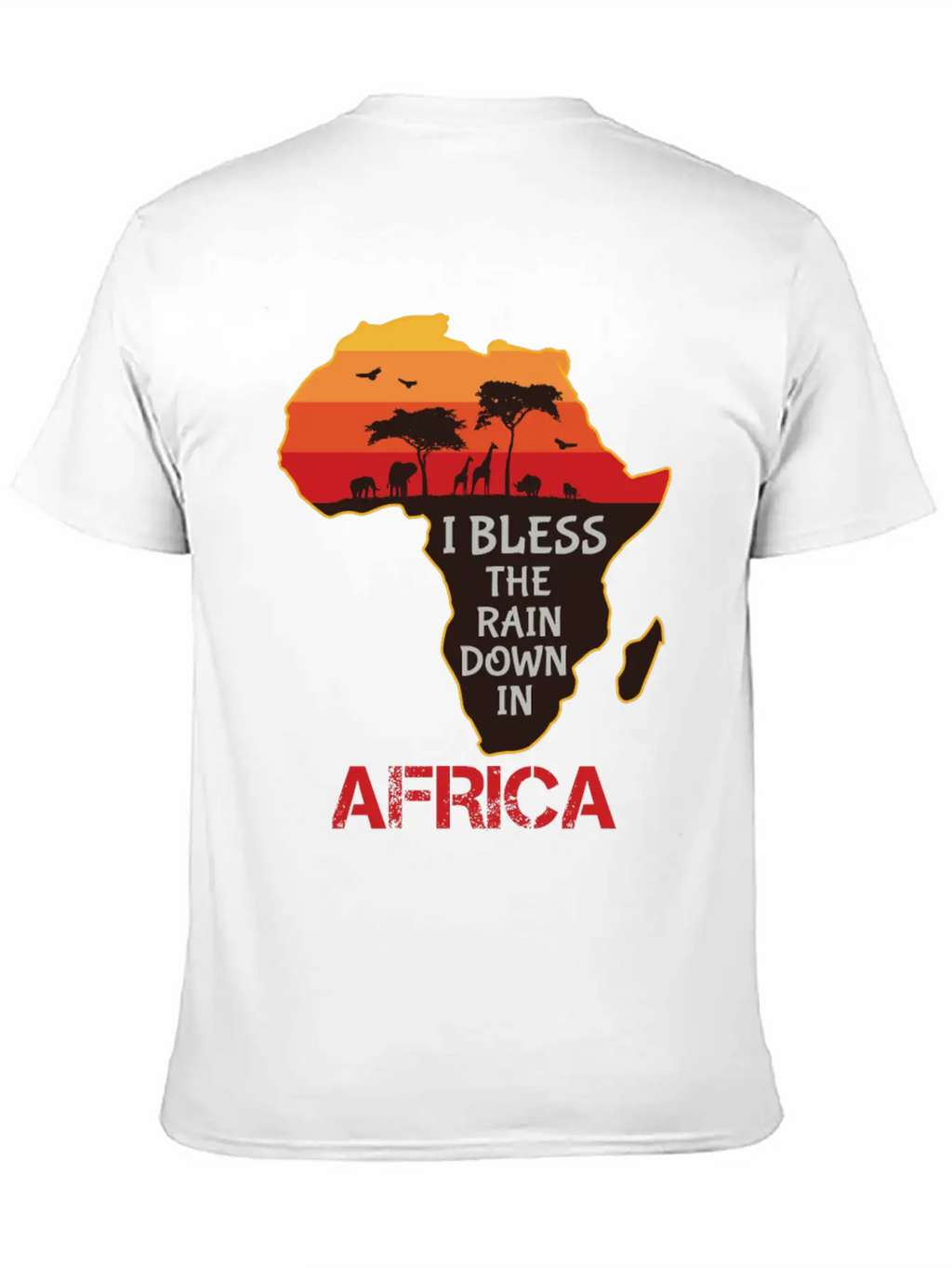 Africa I Bless The Rain Down In Classic Crew Neck Graphic Tee – Everyday Minimal Look