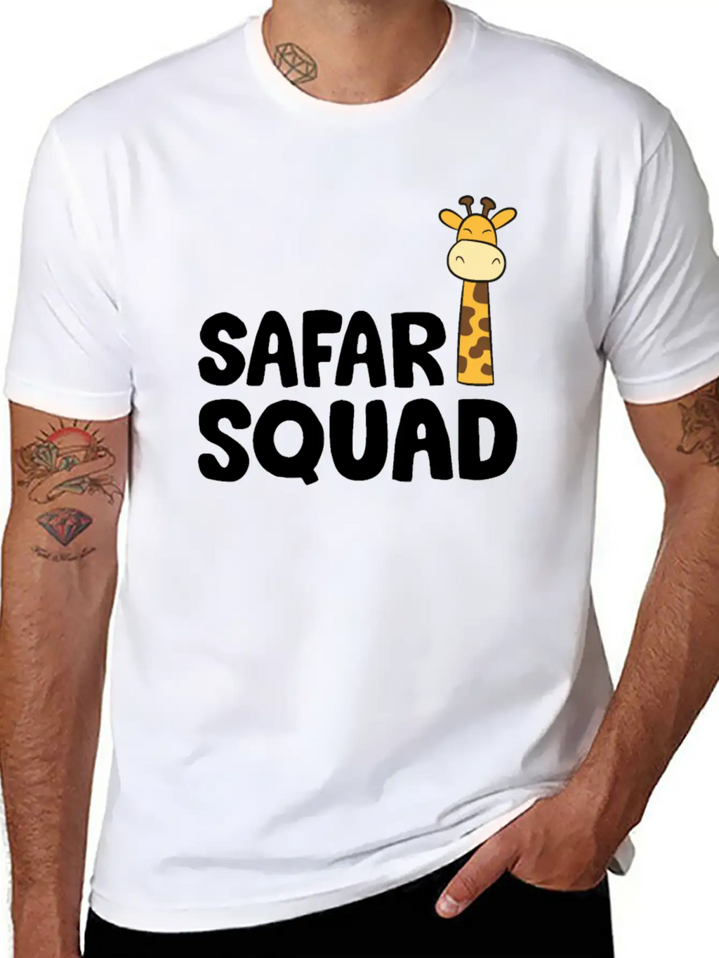 Africa Safari Squad Funny Giraffe Breathable Soft Cotton T-Shirt – Timeless Casual Look