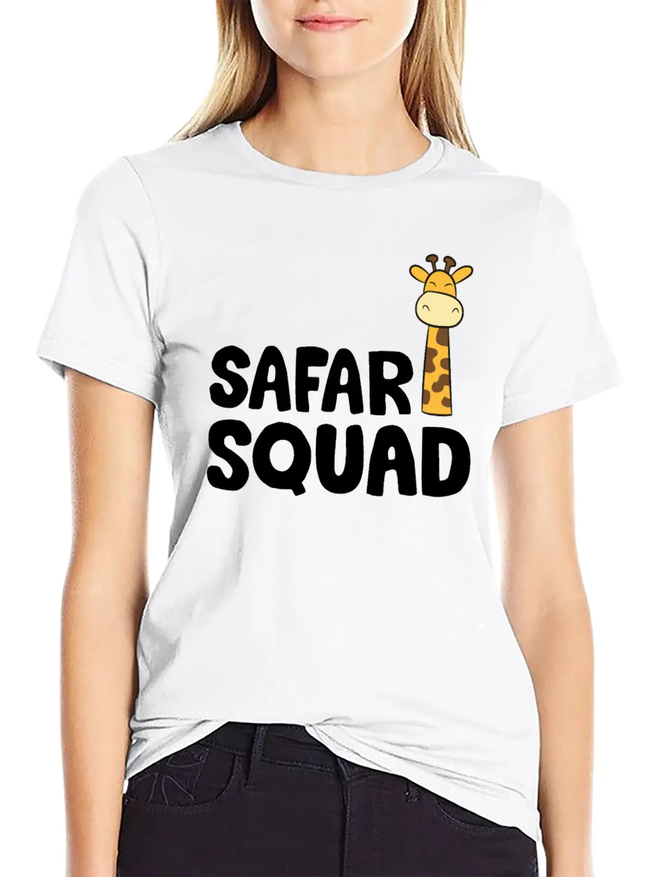 Africa Safari Squad Funny Giraffe Breathable Soft Cotton T-Shirt – Timeless Casual Look