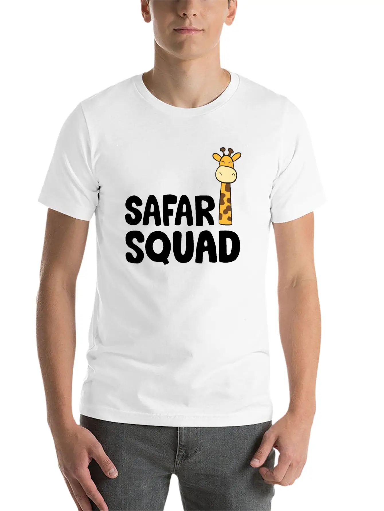 Africa Safari Squad Funny Giraffe Breathable Soft Cotton T-Shirt – Timeless Casual Look