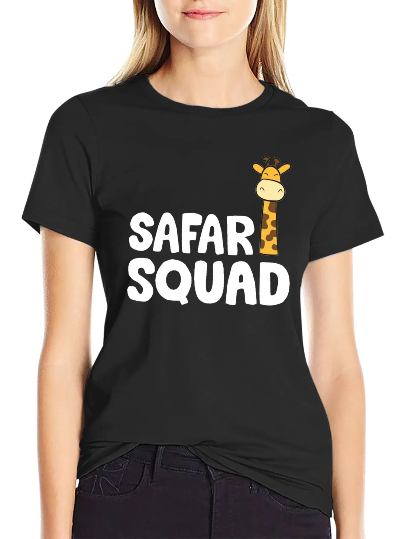 Africa Safari Squad Funny Giraffe Breathable Soft Cotton T-Shirt – Timeless Casual Look