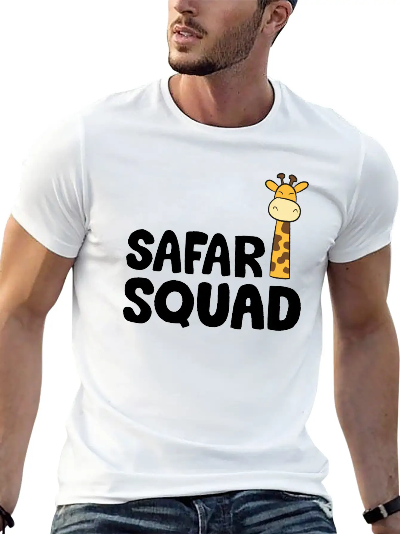 Africa Safari Squad Funny Giraffe Breathable Soft Cotton T-Shirt – Timeless Casual Look