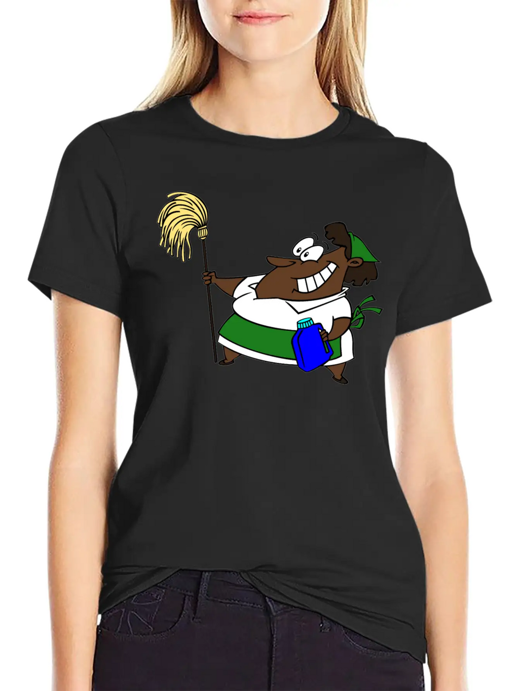 African Cleaning Lady Comfortable Minimalist Graphic Tee – Summer Style Essential