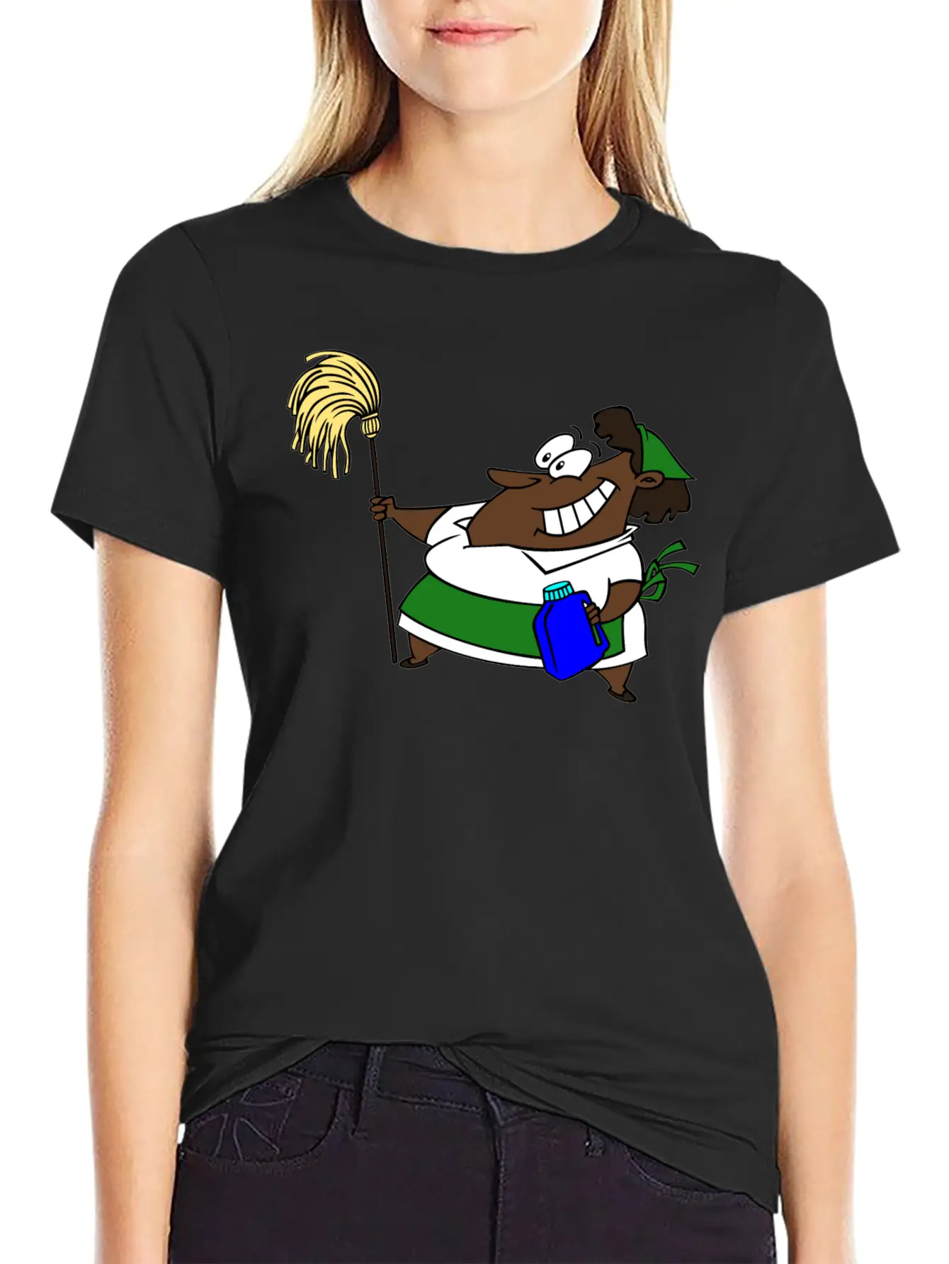 African Cleaning Lady Comfortable Minimalist Graphic Tee – Summer Style Essential