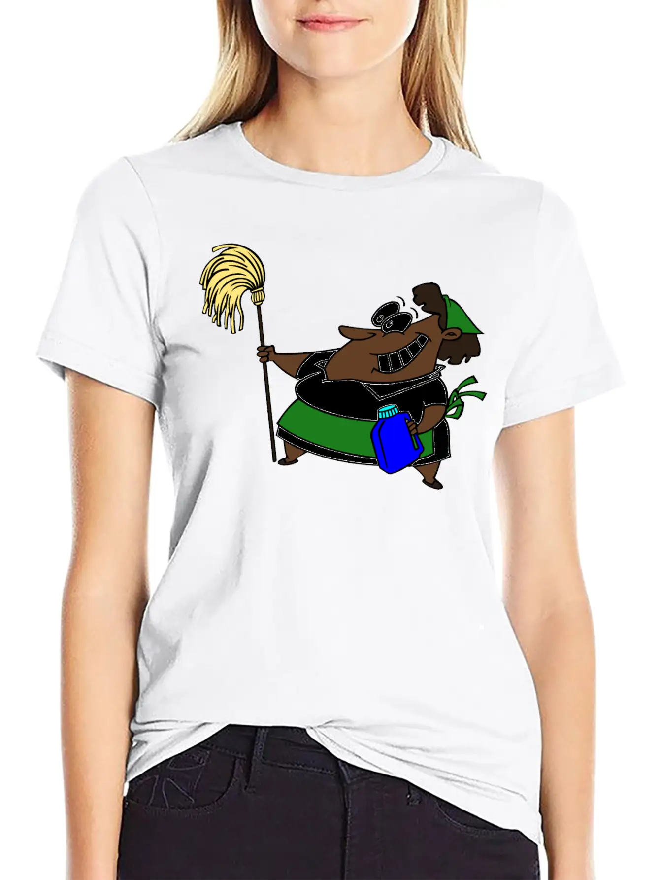 African Cleaning Lady Comfortable Minimalist Graphic Tee – Summer Style Essential