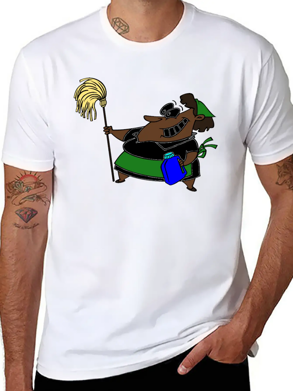 African Cleaning Lady Comfortable Minimalist Graphic Tee – Summer Style Essential