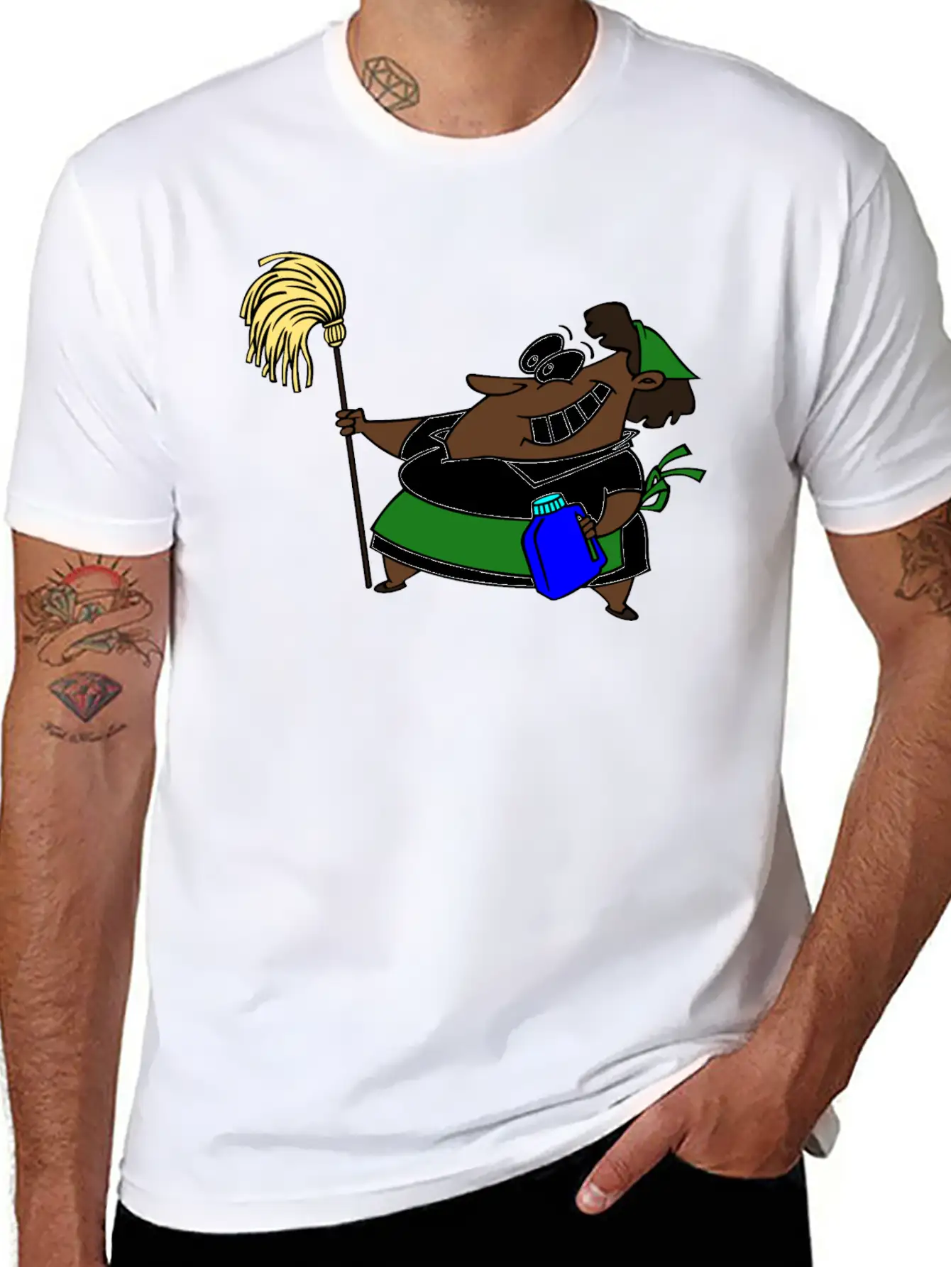 African Cleaning Lady Comfortable Minimalist Graphic Tee – Summer Style Essential