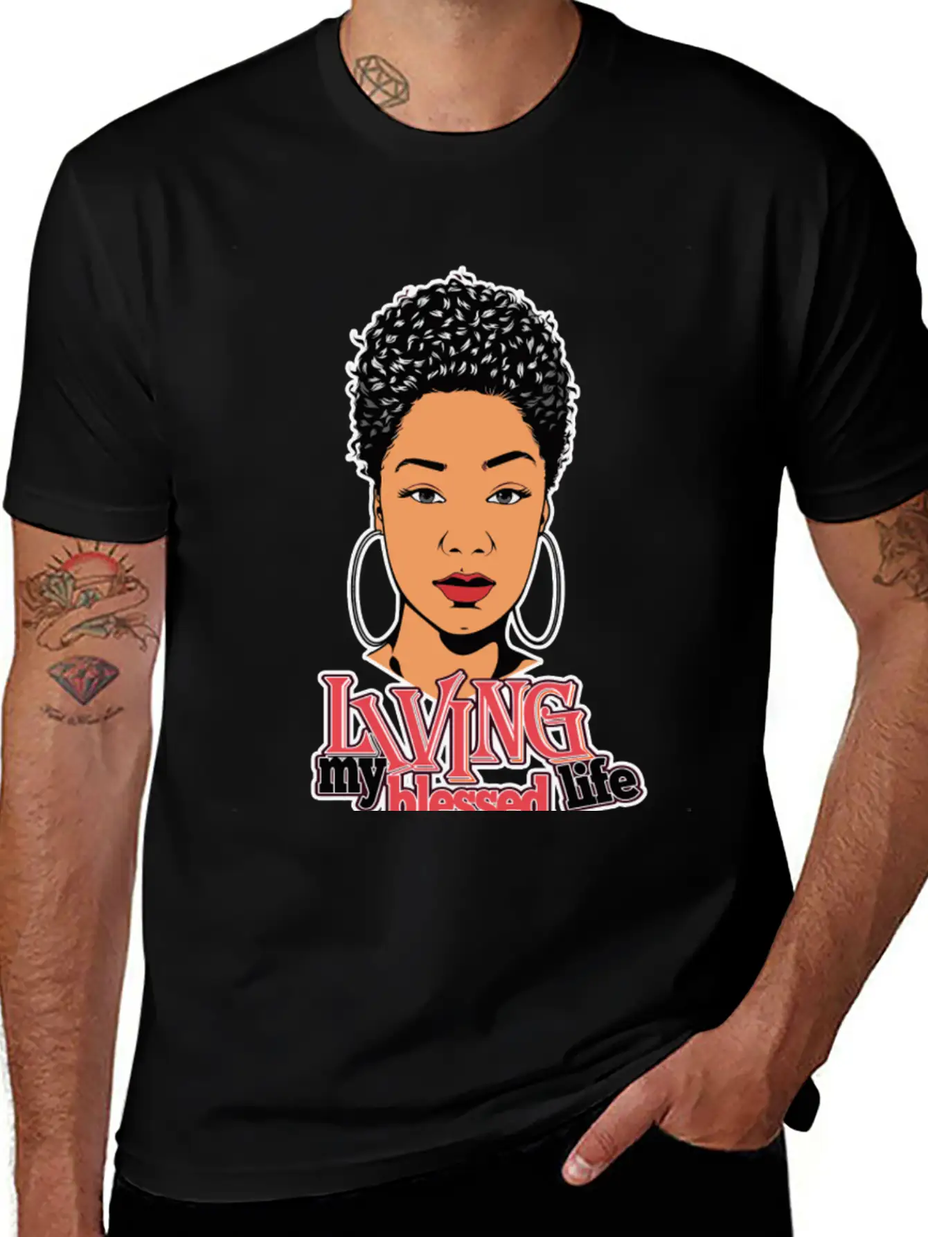 Afro Woman Black Hair Style Natural Confident Classic Cotton Tee – Unisex Comfort For Any Season