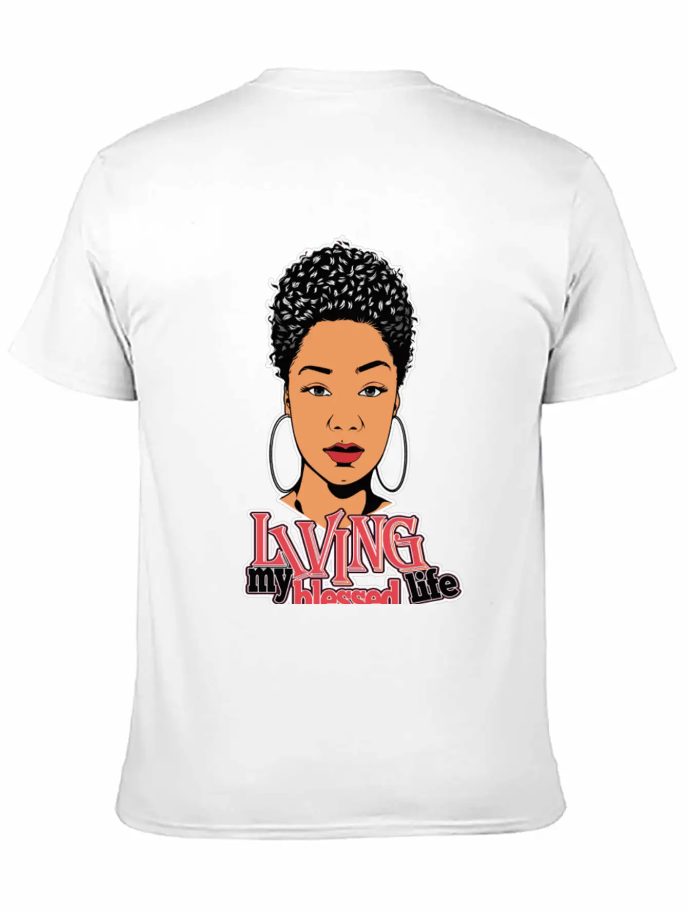 Afro Woman Black Hair Style Natural Confident Classic Cotton Tee – Unisex Comfort For Any Season