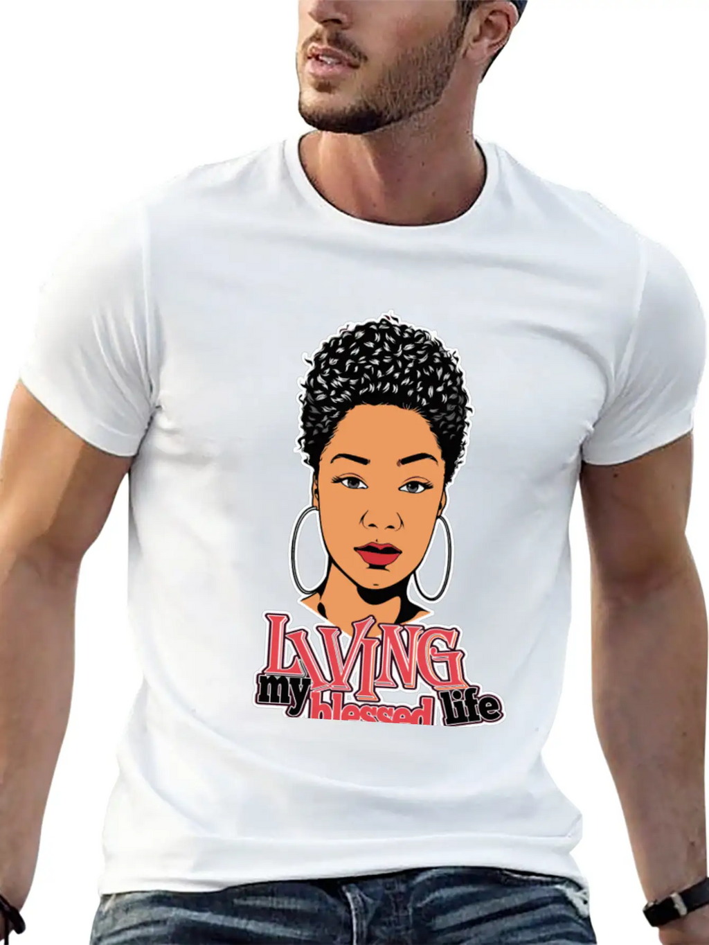Afro Woman Black Hair Style Natural Confident Classic Cotton Tee – Unisex Comfort For Any Season