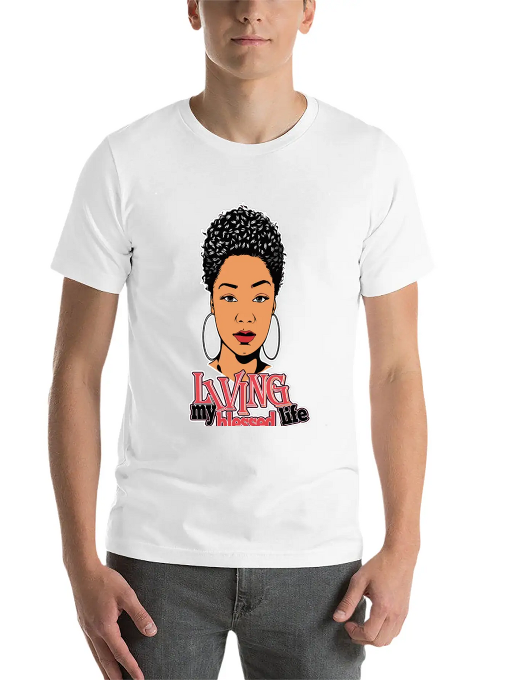 Afro Woman Black Hair Style Natural Confident Classic Cotton Tee – Unisex Comfort For Any Season