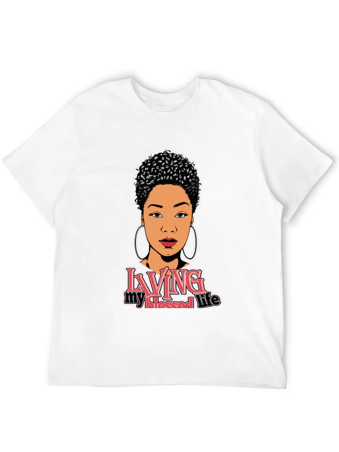 Afro Woman Black Hair Style Natural Confident Classic Cotton Tee – Unisex Comfort For Any Season