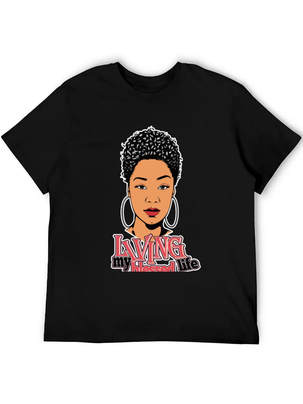 Afro Woman Black Hair Style Natural Confident Classic Cotton Tee – Unisex Comfort For Any Season
