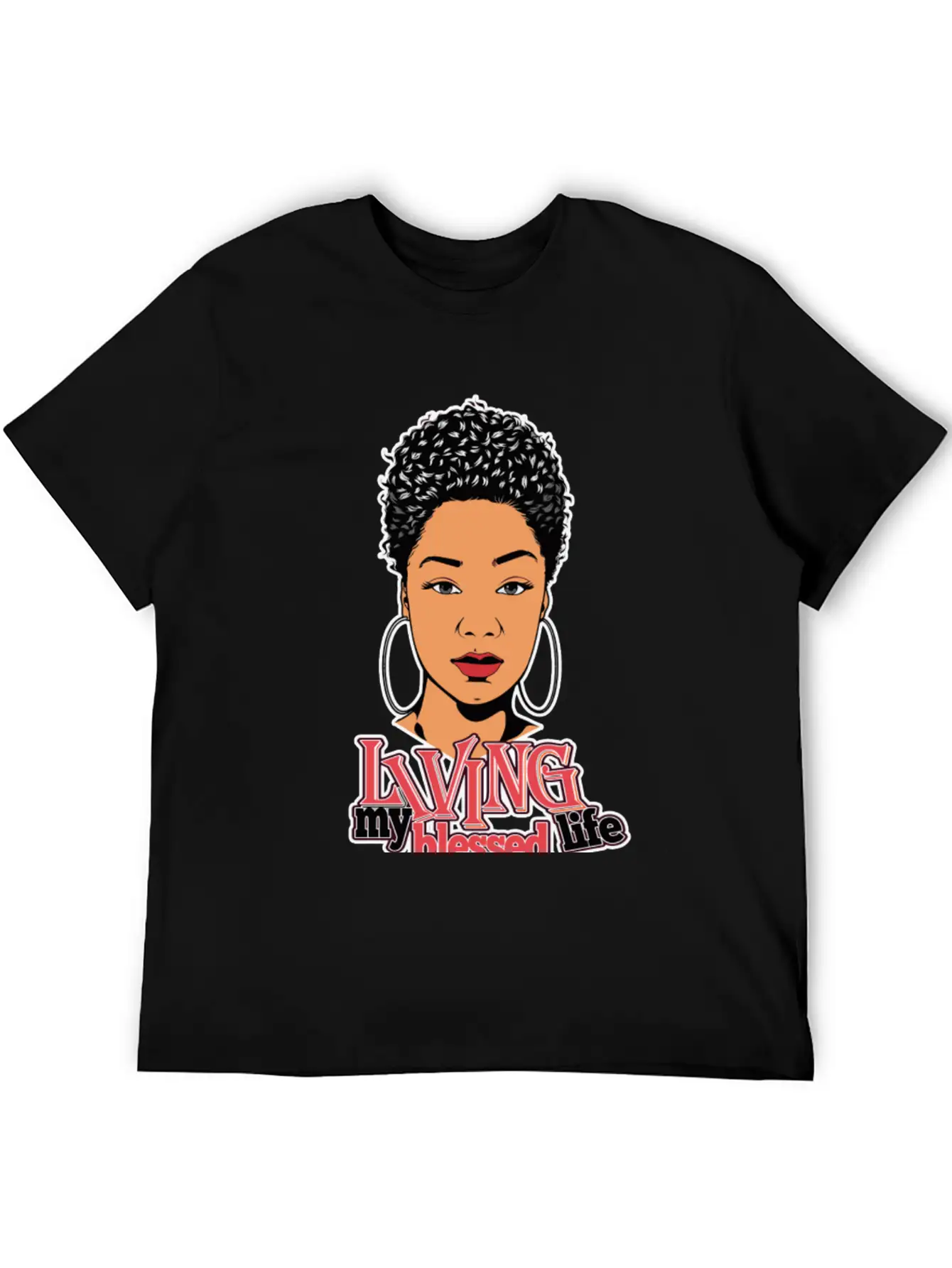 Afro Woman Black Hair Style Natural Confident Classic Cotton Tee – Unisex Comfort For Any Season