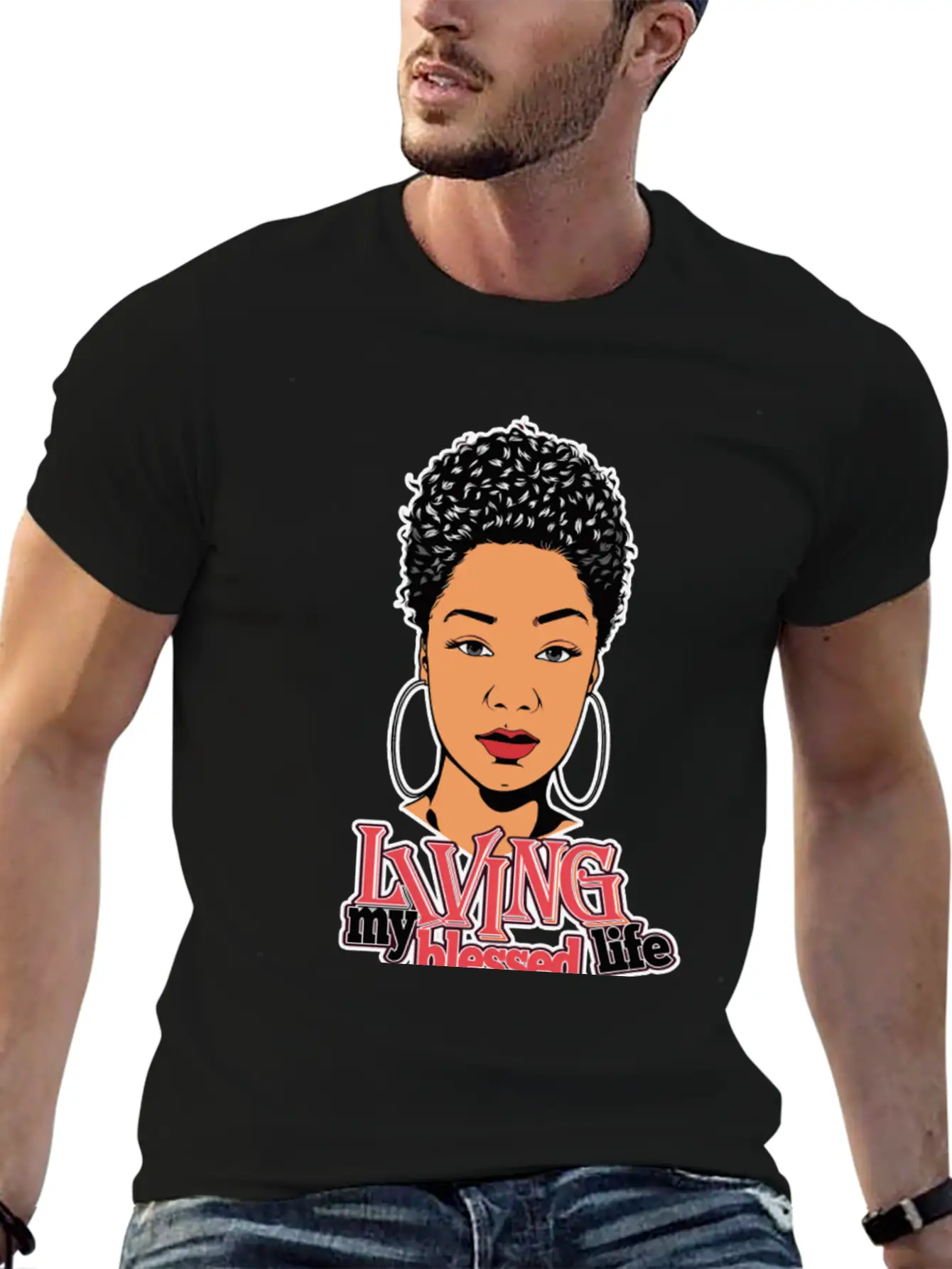 Afro Woman Black Hair Style Natural Confident Classic Cotton Tee – Unisex Comfort For Any Season