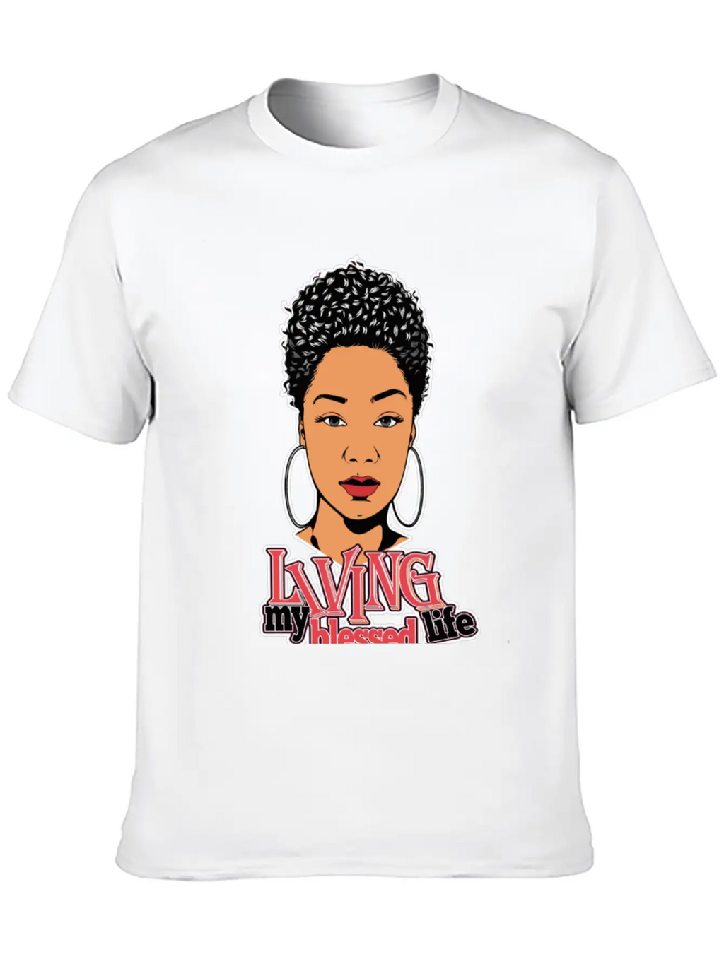 Afro Woman Black Hair Style Natural Confident Classic Cotton Tee – Unisex Comfort For Any Season
