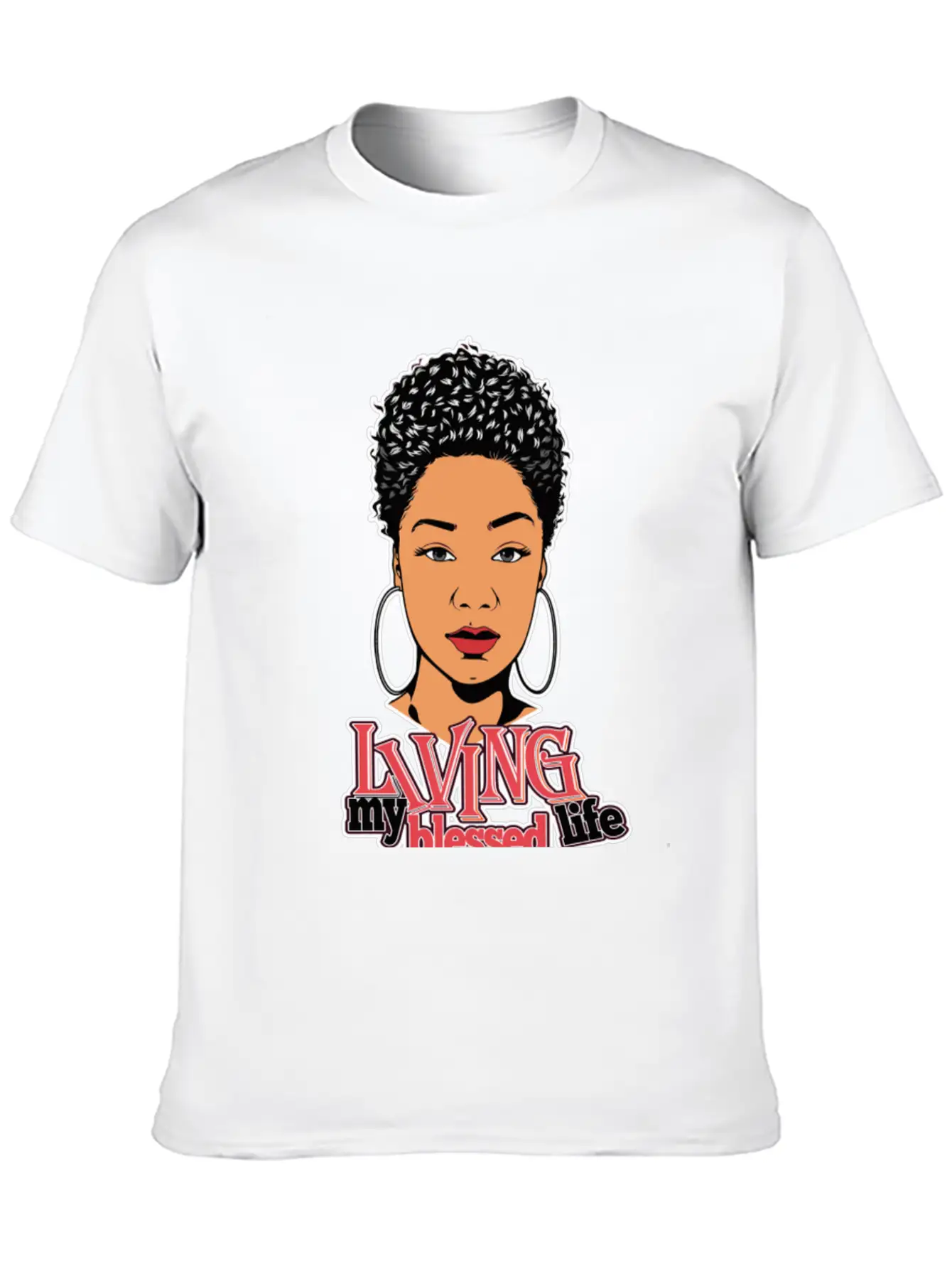 Afro Woman Black Hair Style Natural Confident Classic Cotton Tee – Unisex Comfort For Any Season