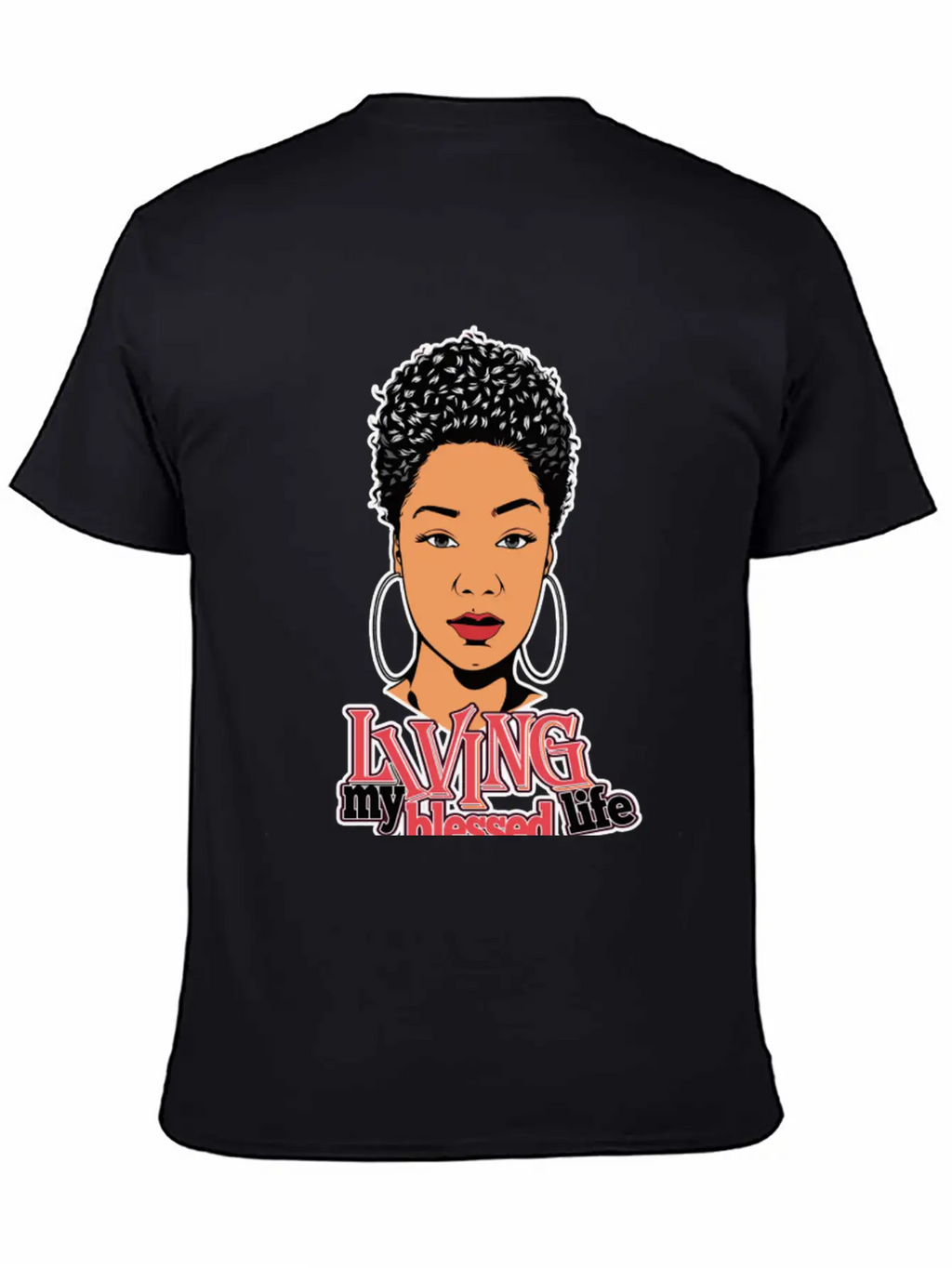 Afro Woman Black Hair Style Natural Confident Classic Cotton Tee – Unisex Comfort For Any Season