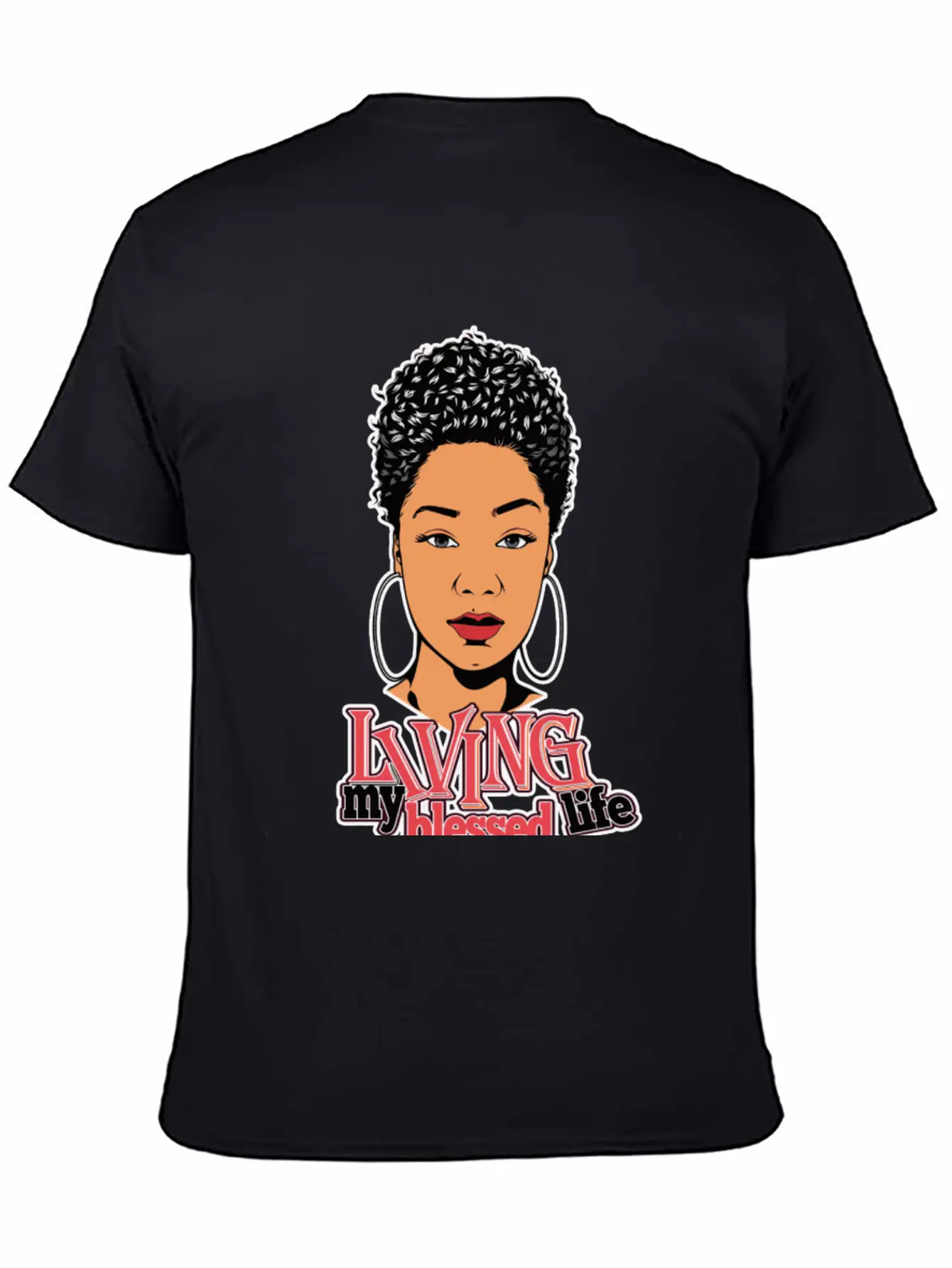 Afro Woman Black Hair Style Natural Confident Classic Cotton Tee – Unisex Comfort For Any Season