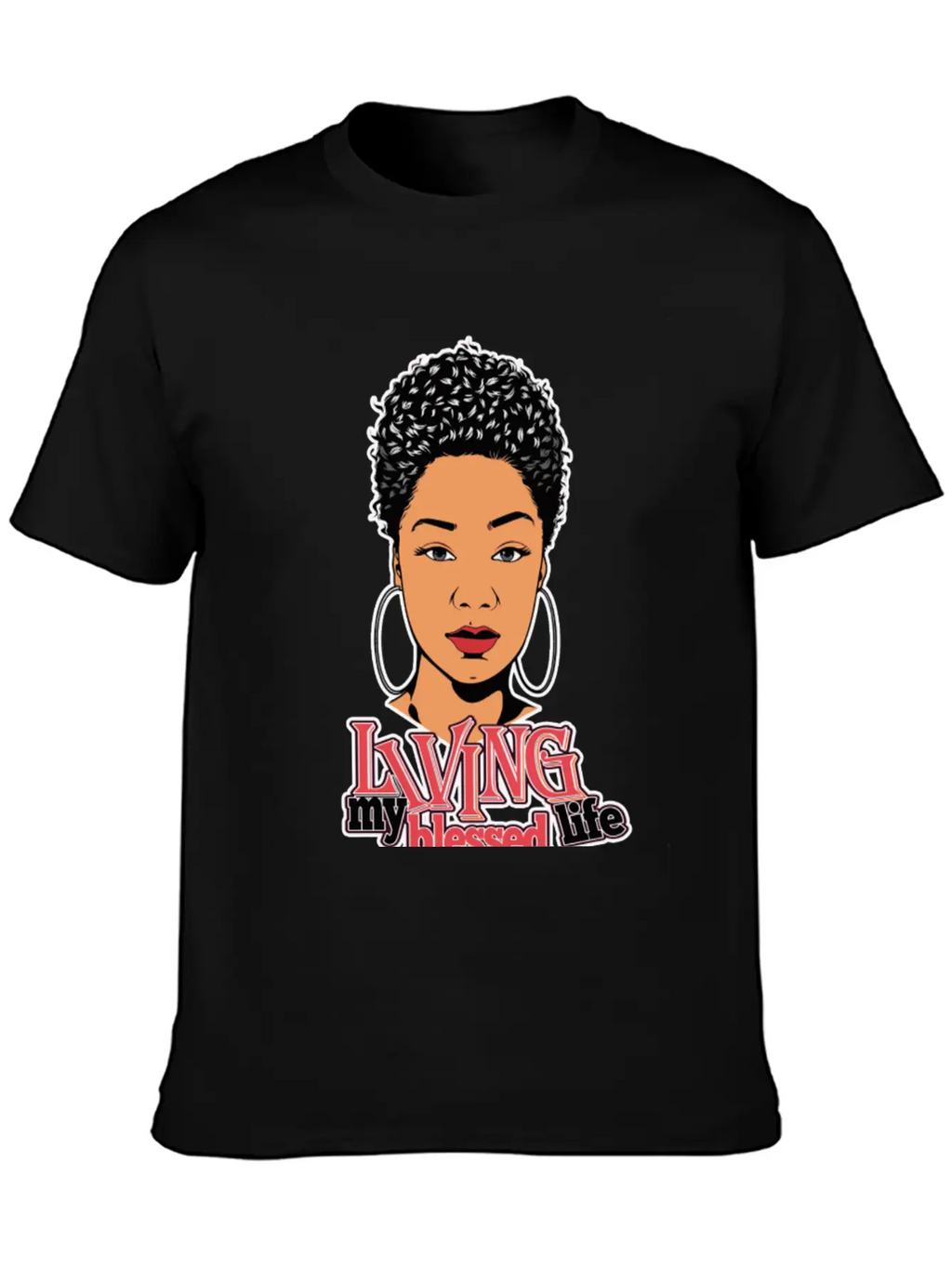 Afro Woman Black Hair Style Natural Confident Classic Cotton Tee – Unisex Comfort For Any Season