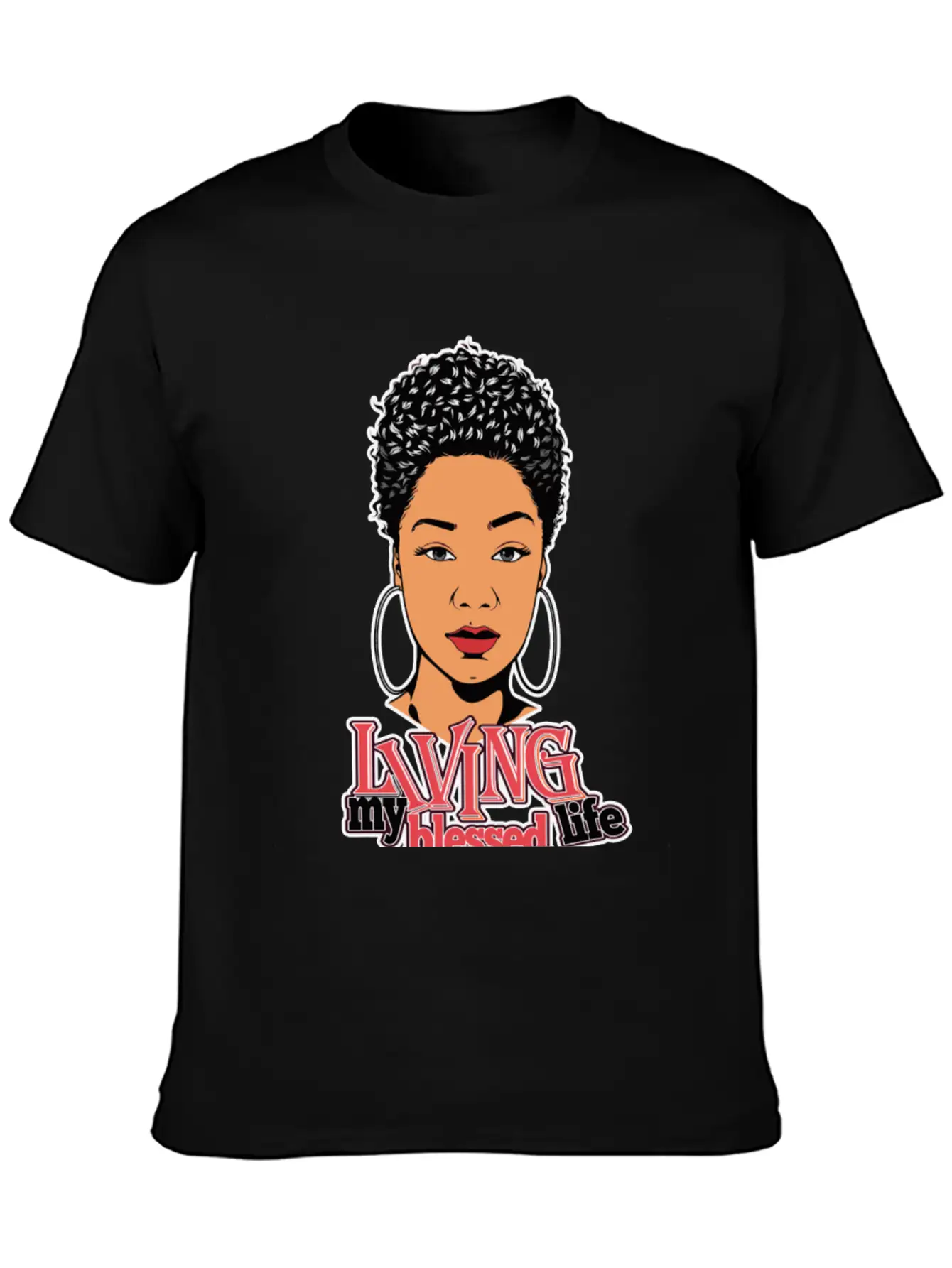 Afro Woman Black Hair Style Natural Confident Classic Cotton Tee – Unisex Comfort For Any Season