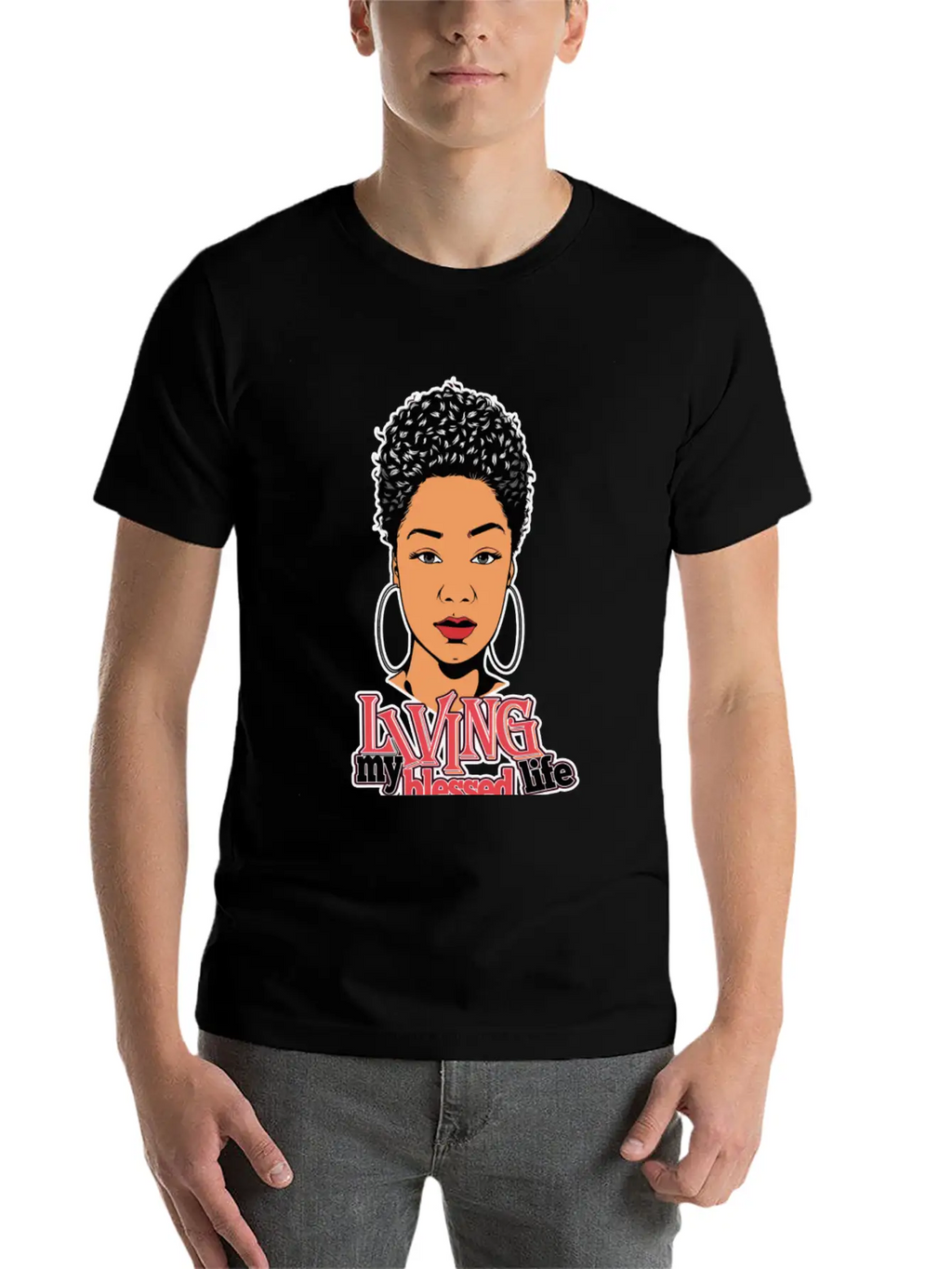 Afro Woman Black Hair Style Natural Confident Classic Cotton Tee – Unisex Comfort For Any Season