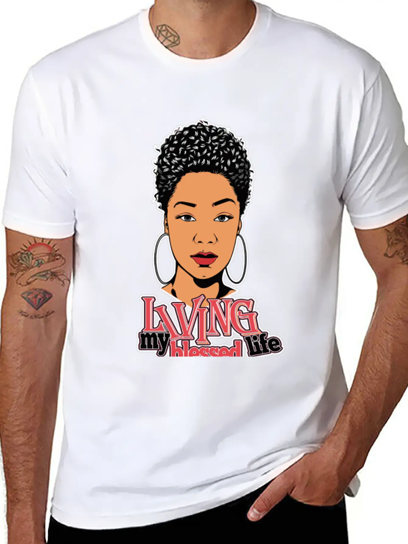 Afro Woman Black Hair Style Natural Confident Classic Cotton Tee – Unisex Comfort For Any Season
