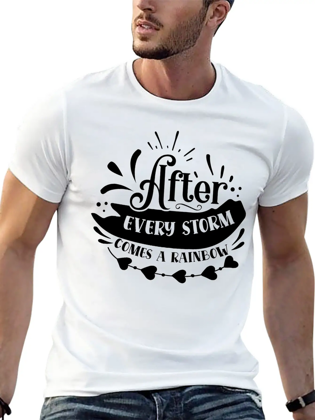 After Every Storm Comes A Rainbow Classic Fit Graphic Tee For Daily Comfort – Unisex Cotton Shirt