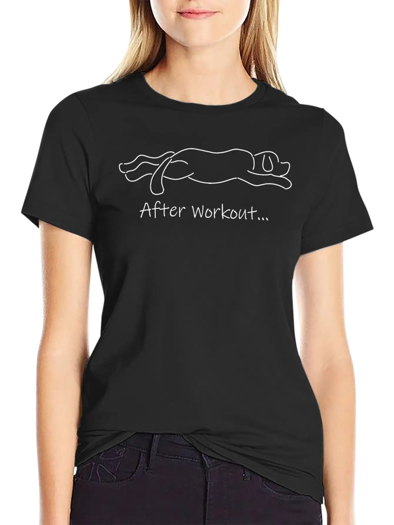 After Workout, Workout Shirt, Funny Shirt, Dog Tee Relaxed Everyday Tee – Lightweight And Durable Cotton