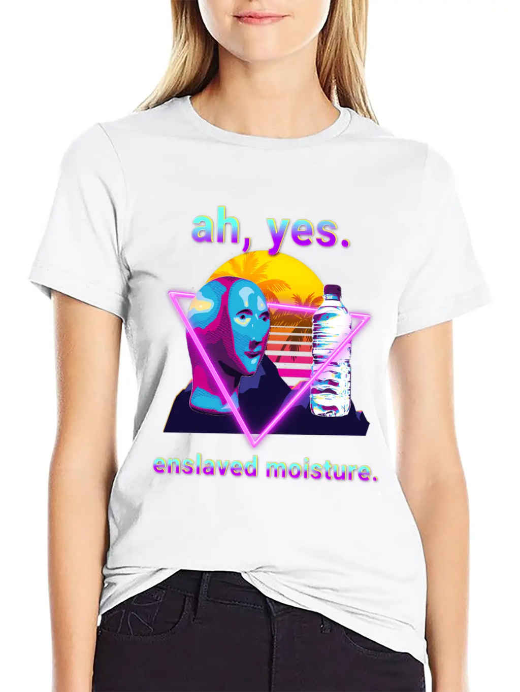 Ah Yes Enslaved Moisture Dank Meme 80S Vaporwave Timeless Short Sleeve Tee – Comfy And Minimalist Design