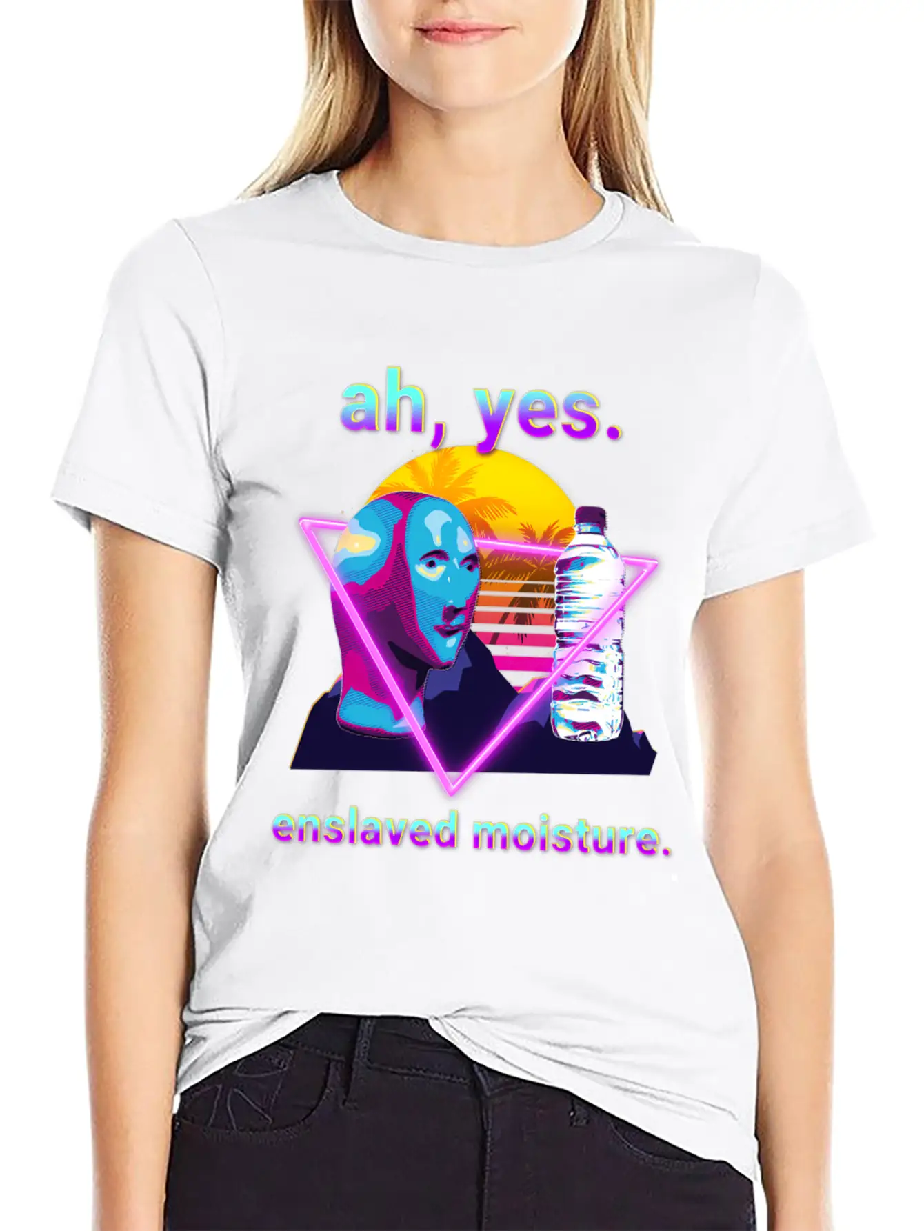 Ah Yes Enslaved Moisture Dank Meme 80S Vaporwave Timeless Short Sleeve Tee – Comfy And Minimalist Design
